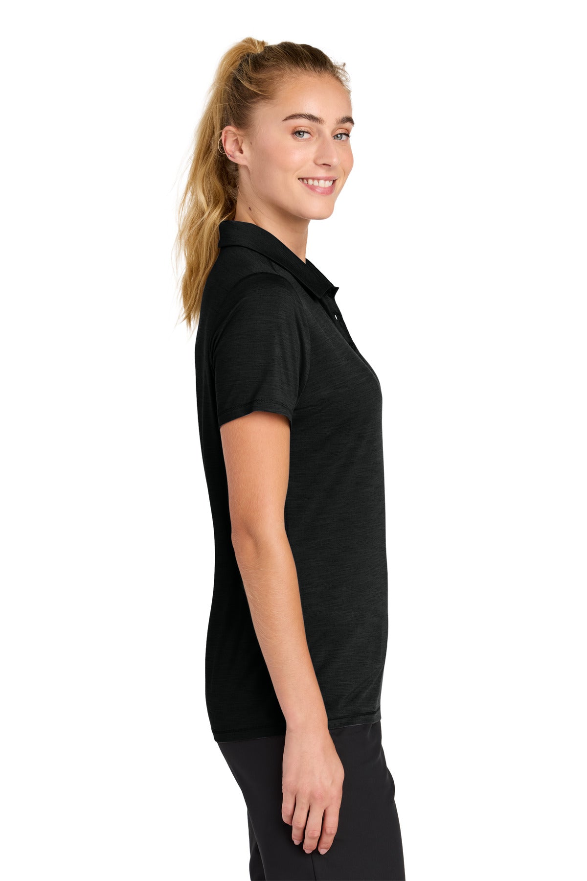 Sport-Tek Women's Versa Polo LST490 - Black - side