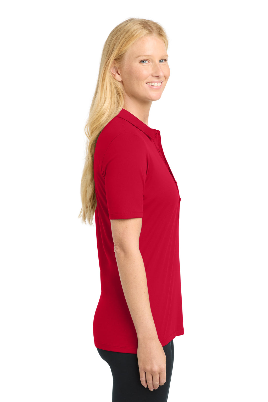Sport-Tek Women's Posi-UV Pro Polo. LST520 - True Red - side