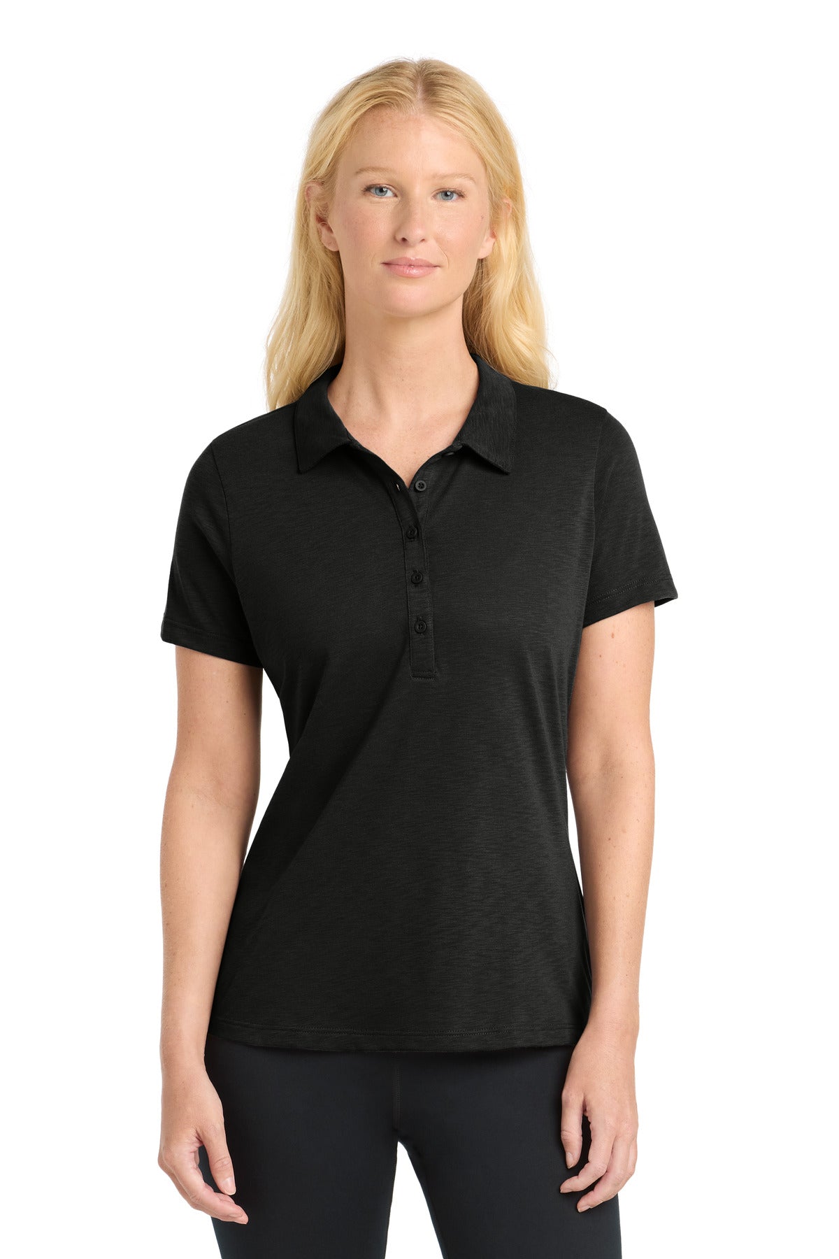 Sport-Tek Women's PosiCharge Strive Polo. LST530 - Black - front