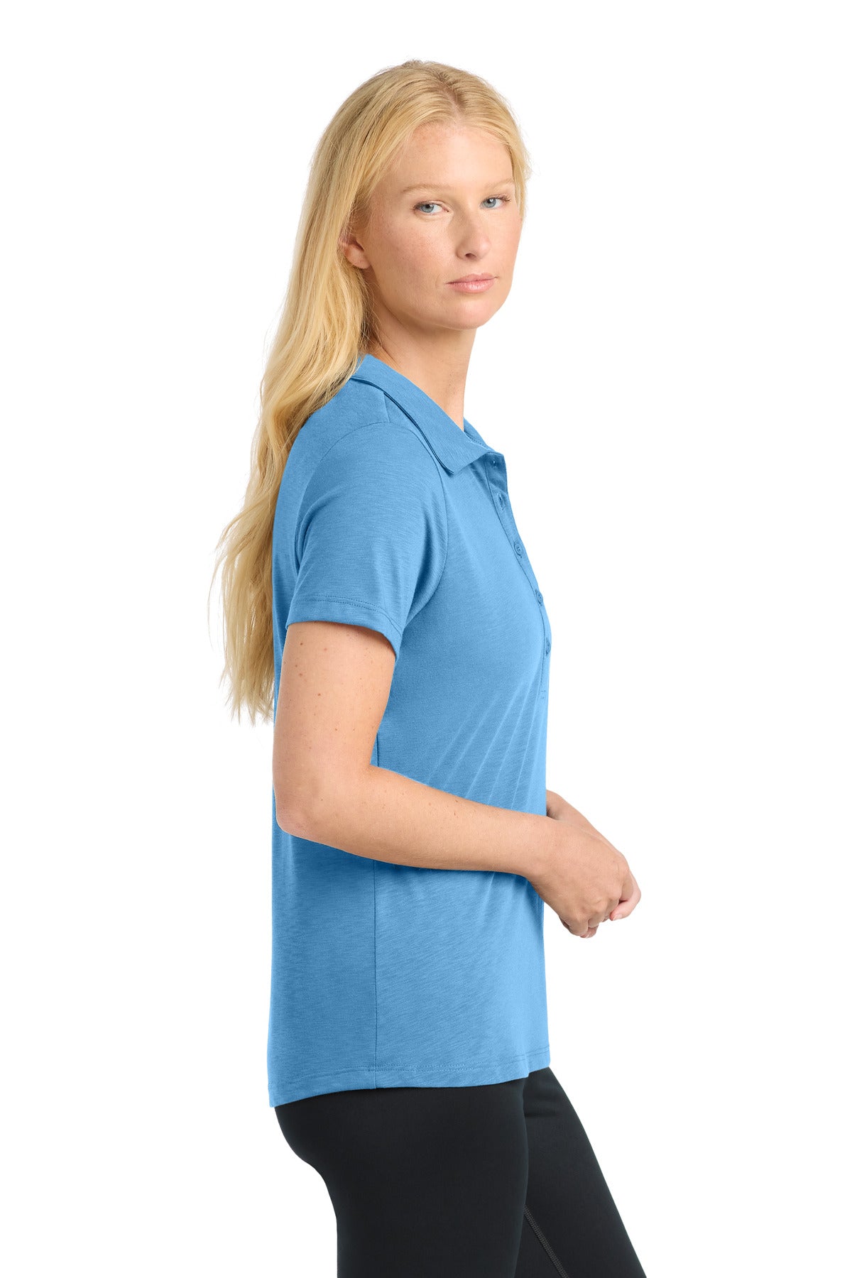 Sport-Tek Women's PosiCharge Strive Polo. LST530 - Carolina Blue - side
