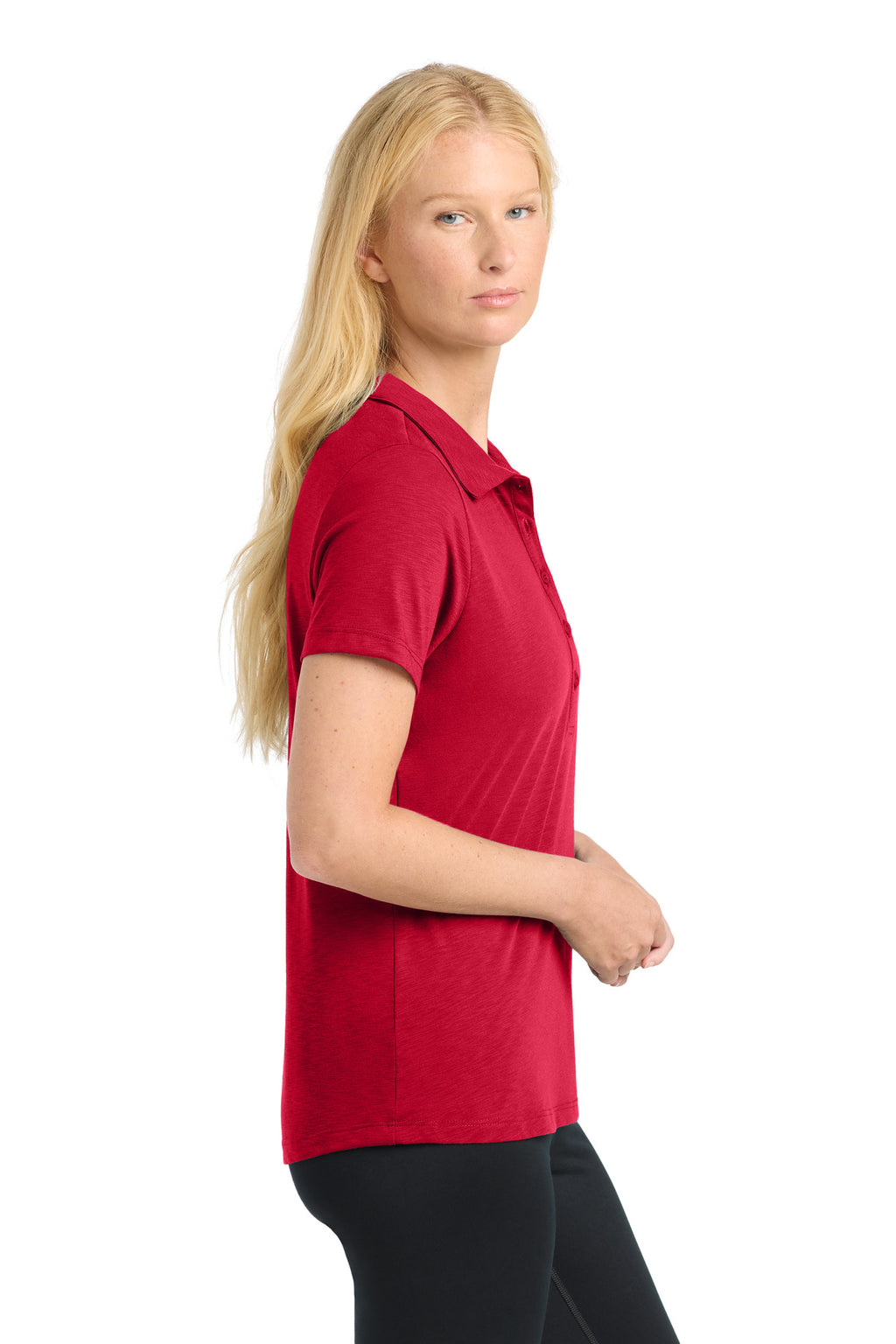 Sport-Tek Women's PosiCharge Strive Polo. LST530 - Deep Red - side