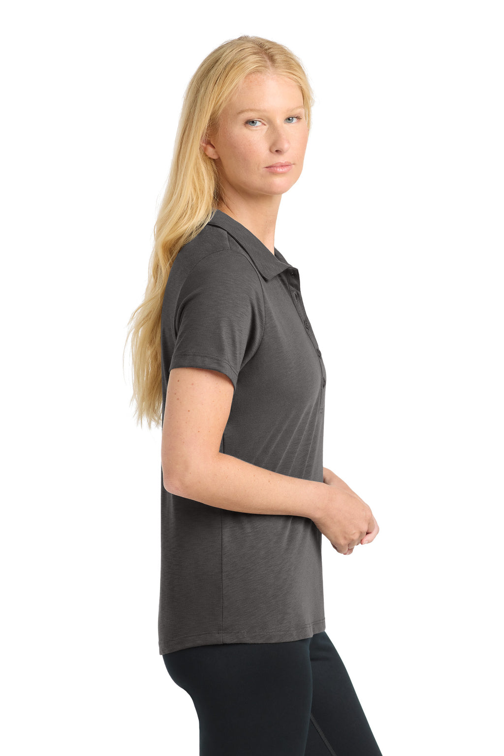 Sport-Tek Women's PosiCharge Strive Polo. LST530 - Graphite - side