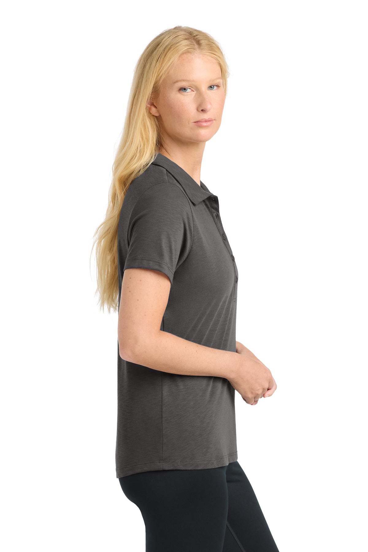 Sport-Tek Women's PosiCharge Strive Polo. LST530 - Graphite - side