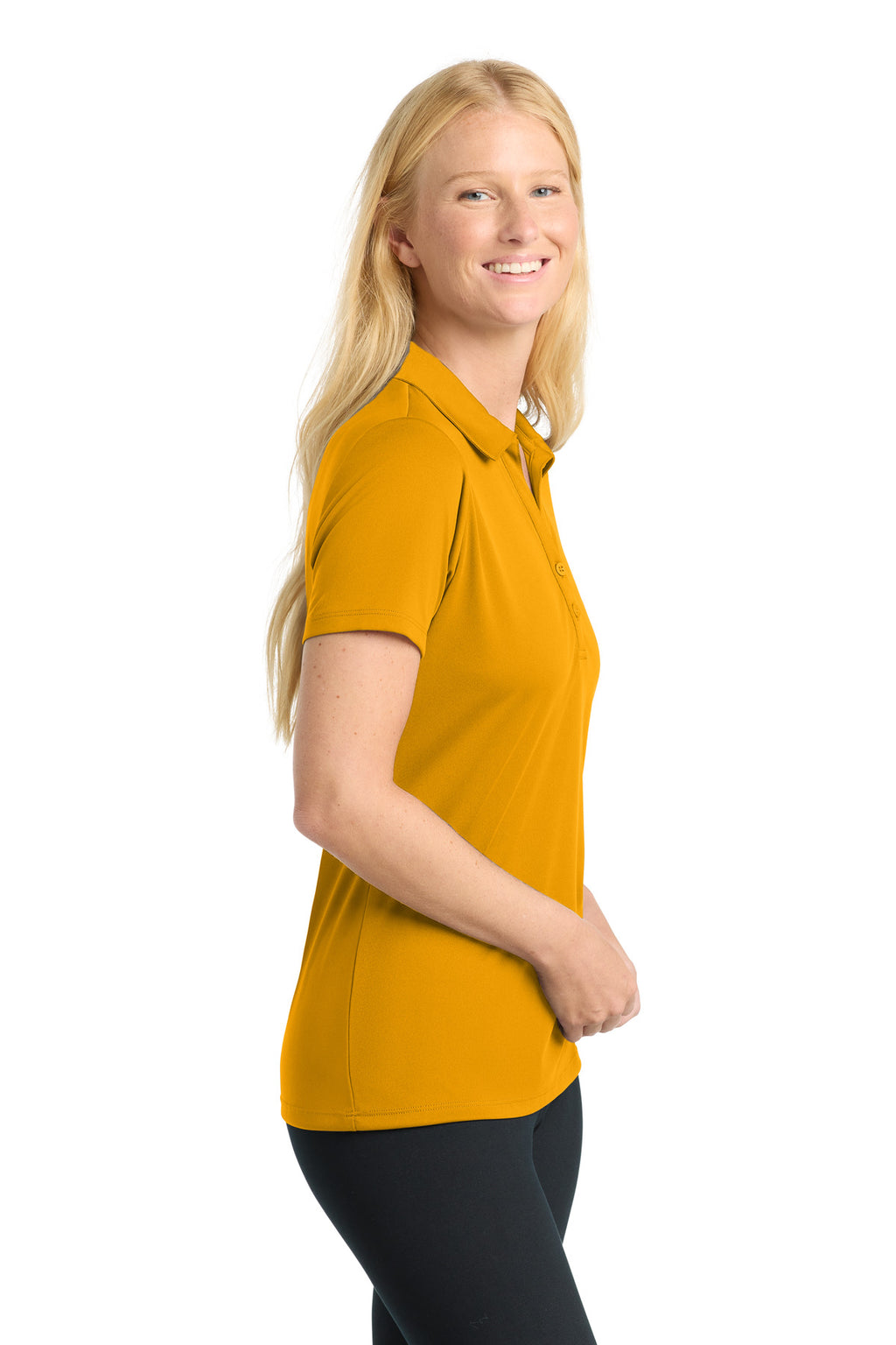 Sport-Tek Women's PosiCharge Competitor Polo. LST550 - Gold - side