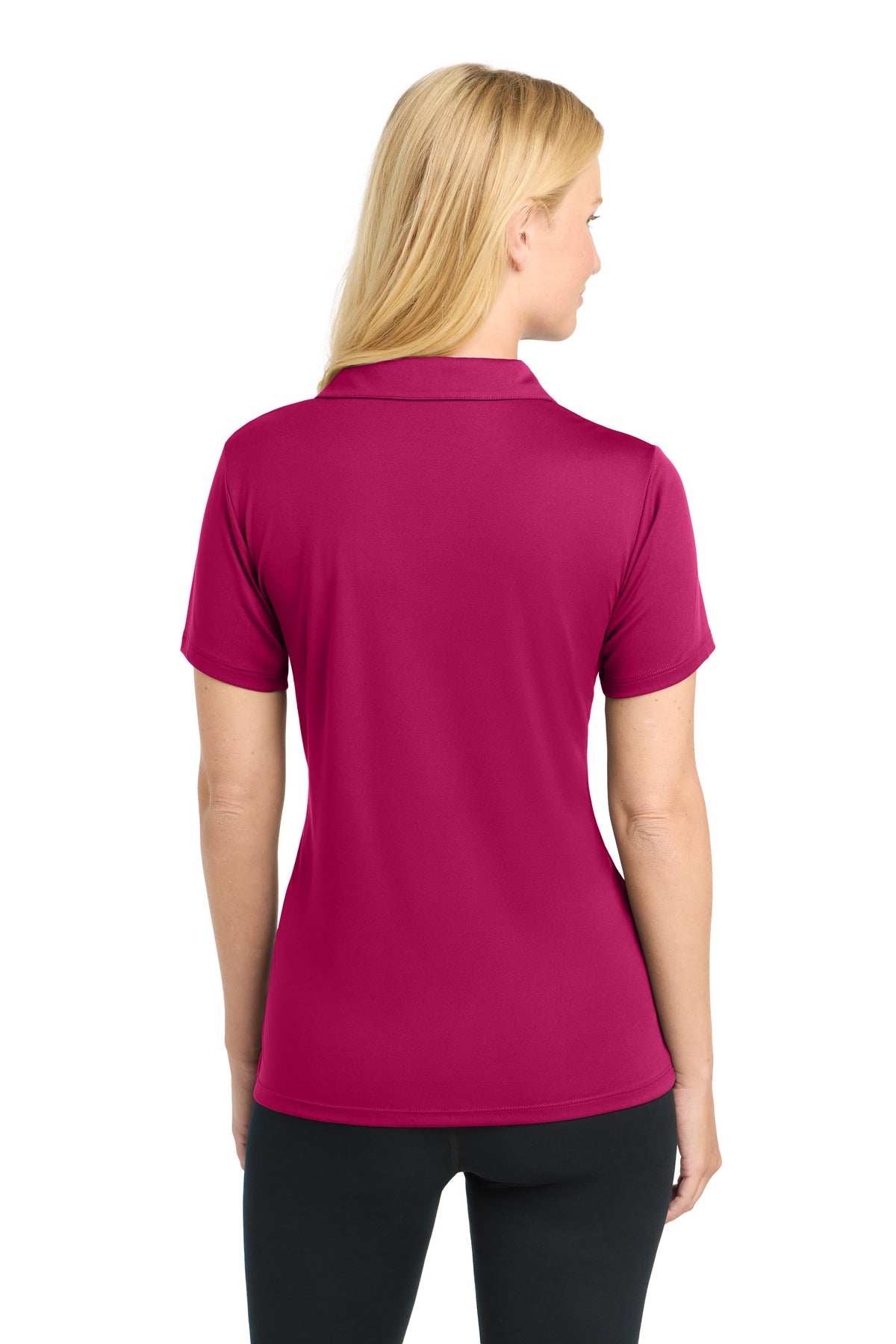 Sport-Tek Women's PosiCharge Competitor Polo. LST550 - Pink Raspberry - back