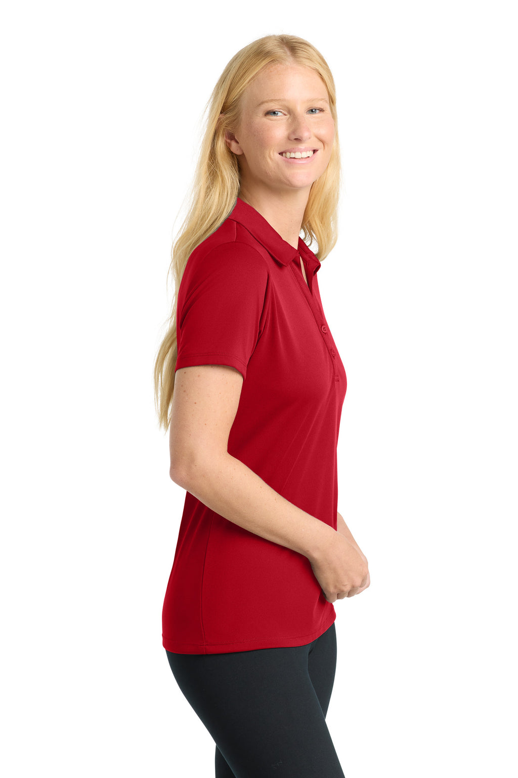 Sport-Tek Women's PosiCharge Competitor Polo. LST550 - True Red - side