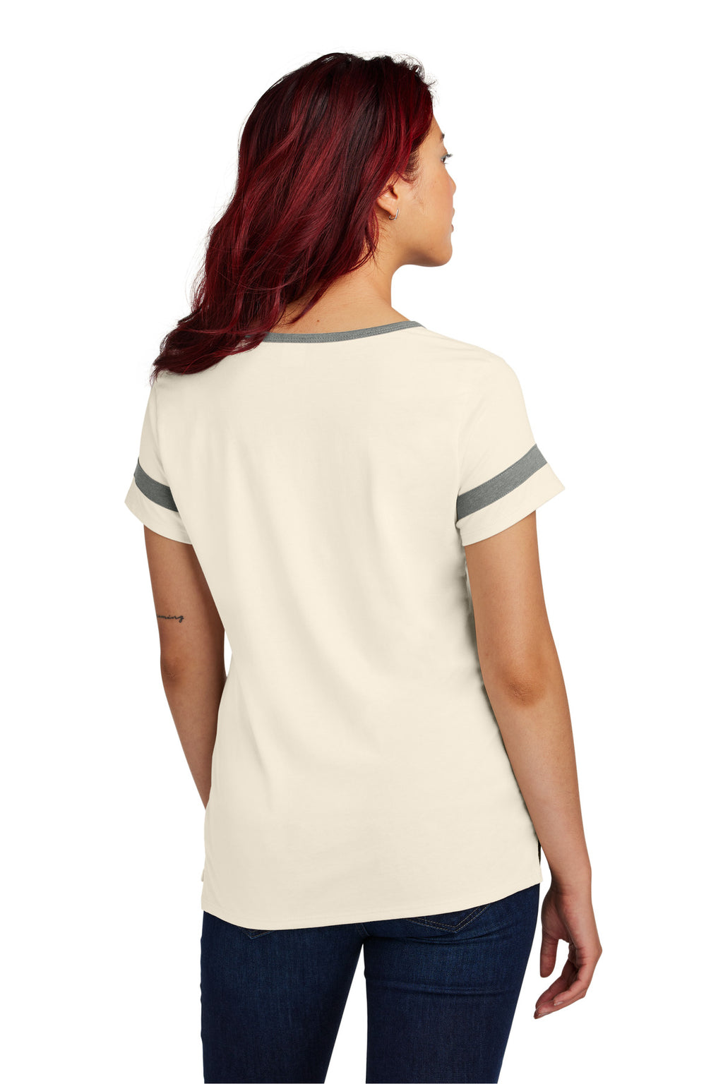Sport-Tek Women's Halftime Notch Neck Tee LST6041 - Ecru/ Vintage Heather - back