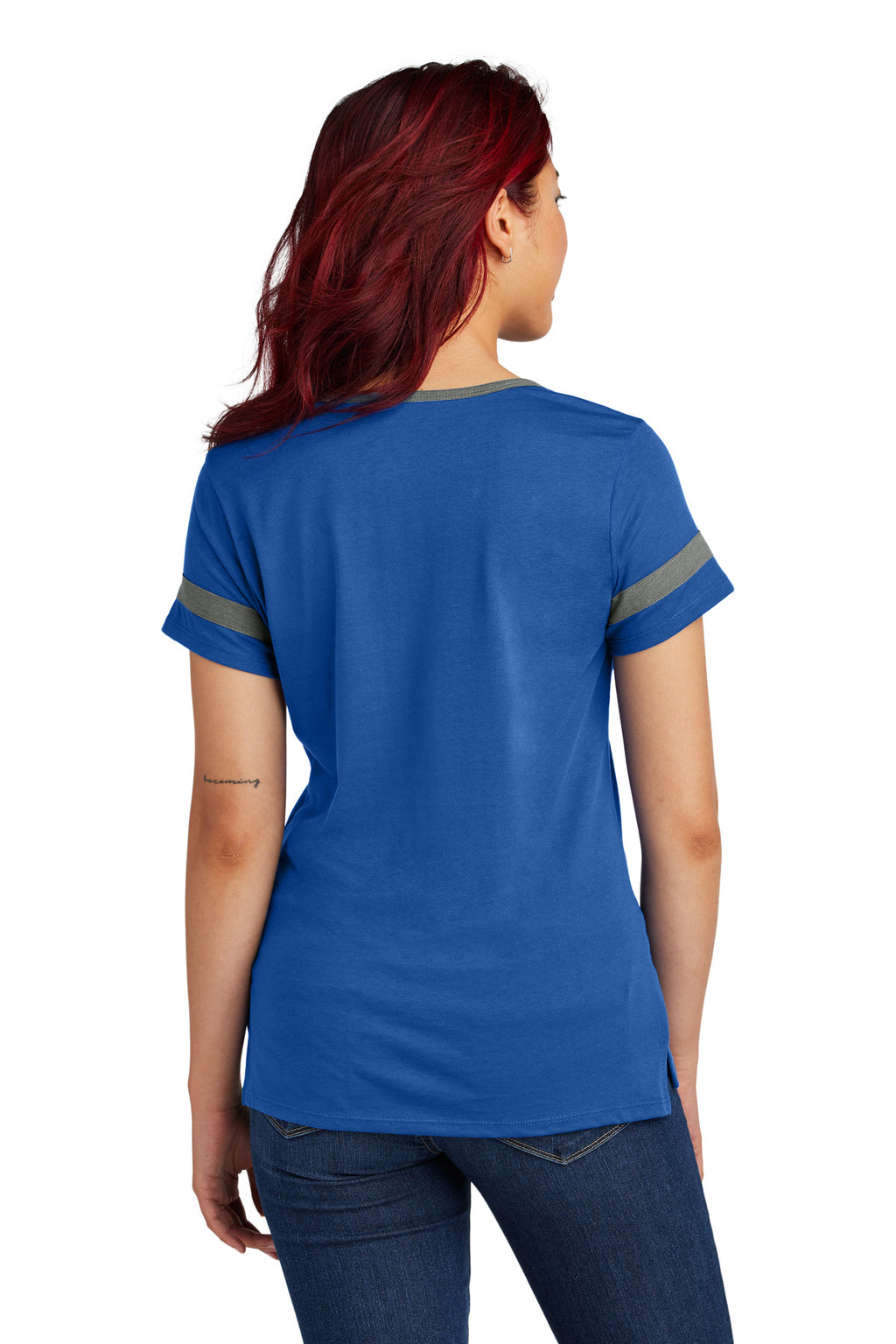 Sport-Tek Women's Halftime Notch Neck Tee LST6041 - True Royal/ Vintage Heather - back