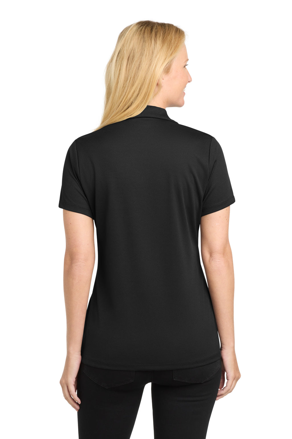 Sport-Tek Women's PosiCharge RacerMesh Polo. LST640 - Black - back