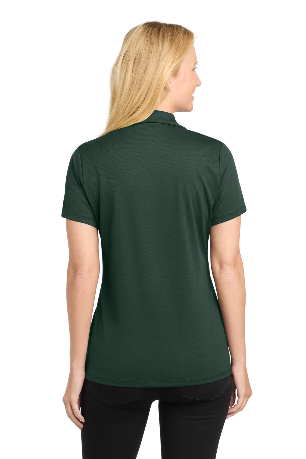 Sport-Tek Women's PosiCharge RacerMesh Polo. LST640 - Dark Forest Green - back