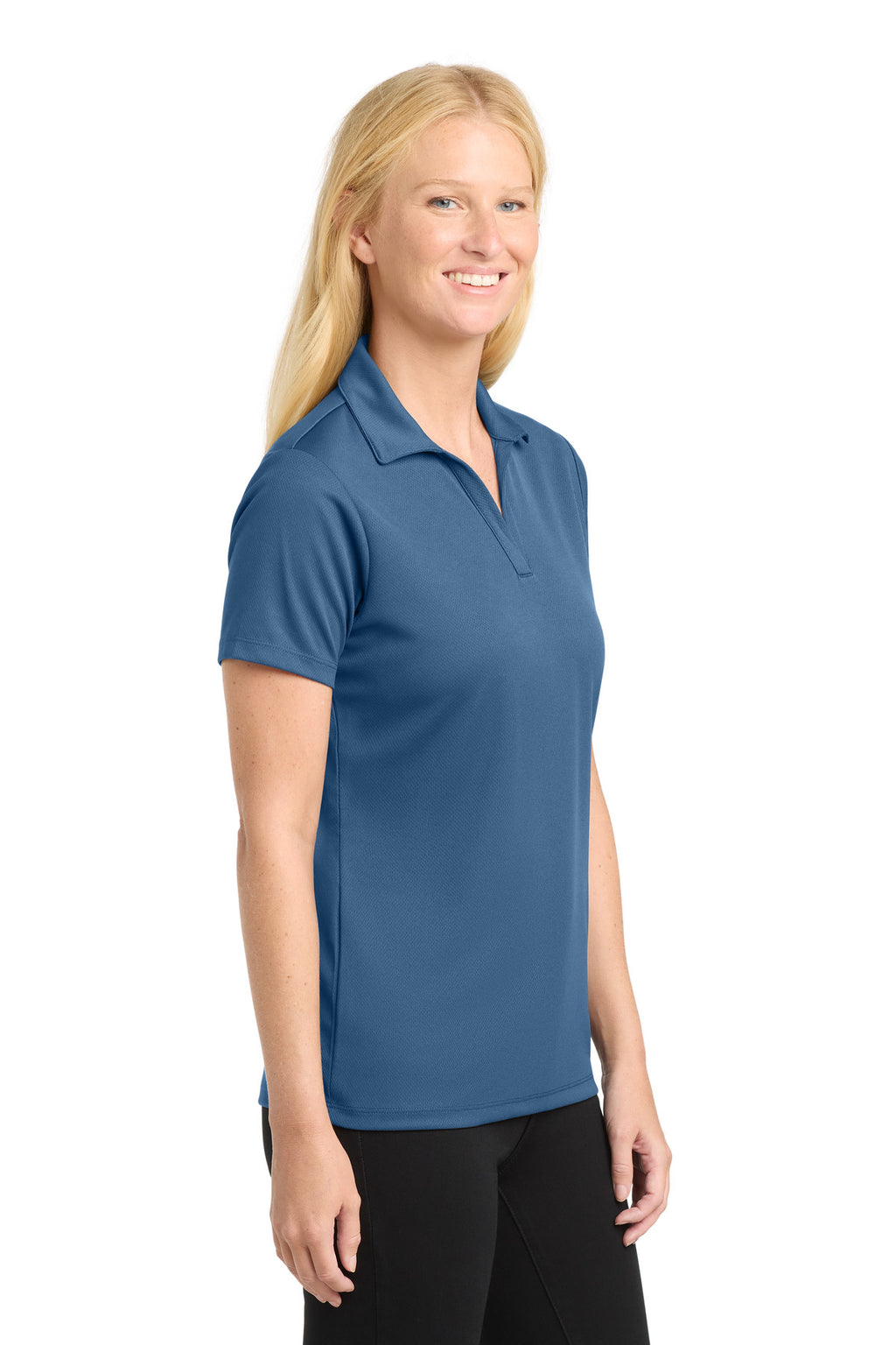 Sport-Tek Women's PosiCharge RacerMesh Polo. LST640 - Dawn Blue - side