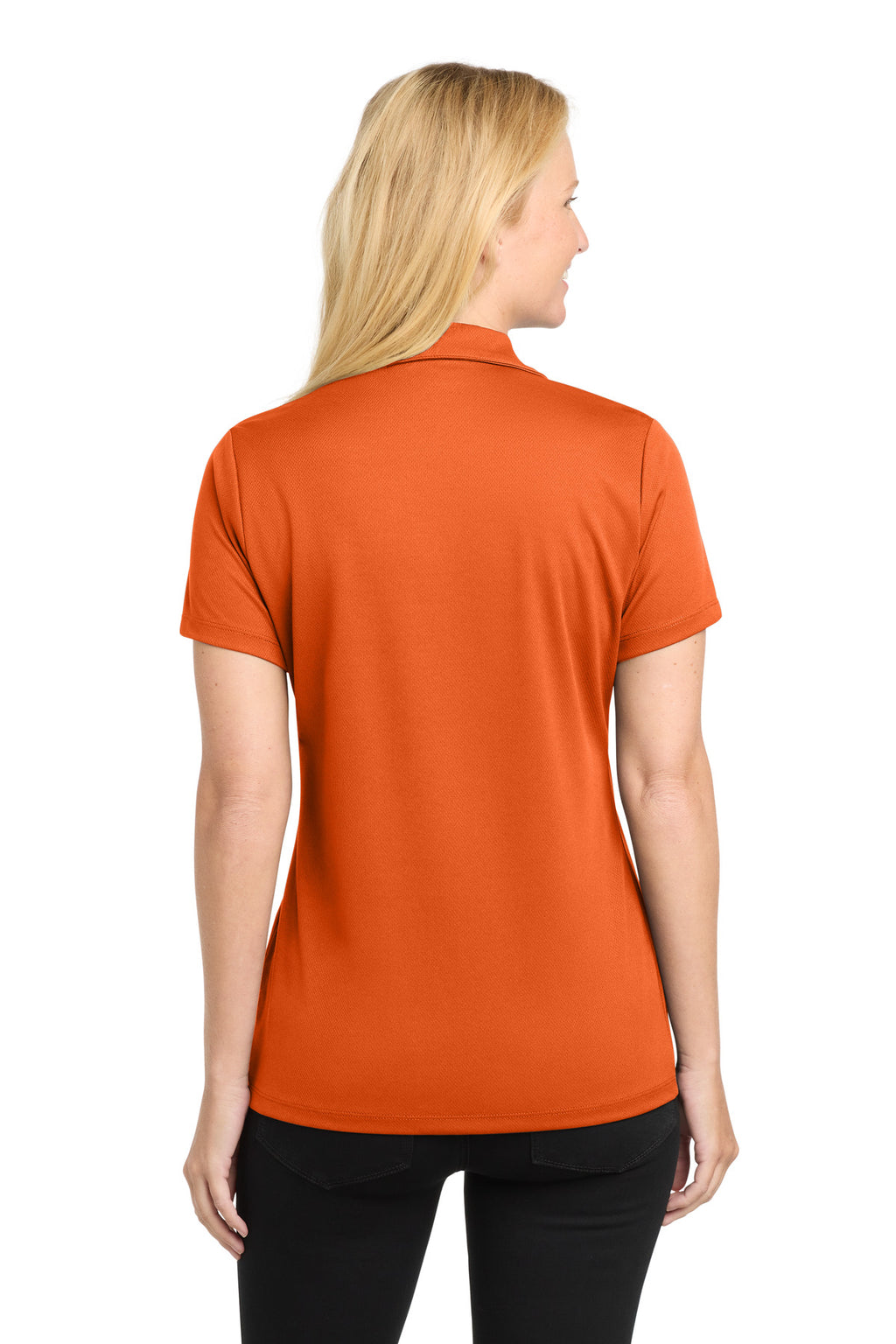 Sport-Tek Women's PosiCharge RacerMesh Polo. LST640 - Deep Orange - back