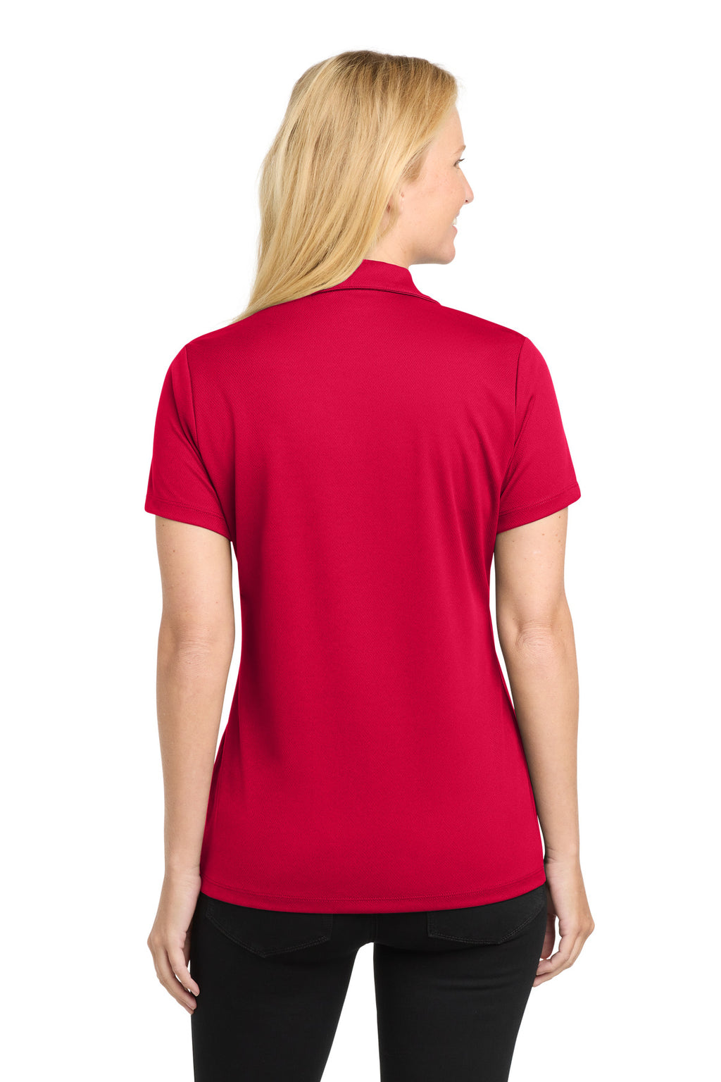 Sport-Tek Women's PosiCharge RacerMesh Polo. LST640 - Deep Red - back