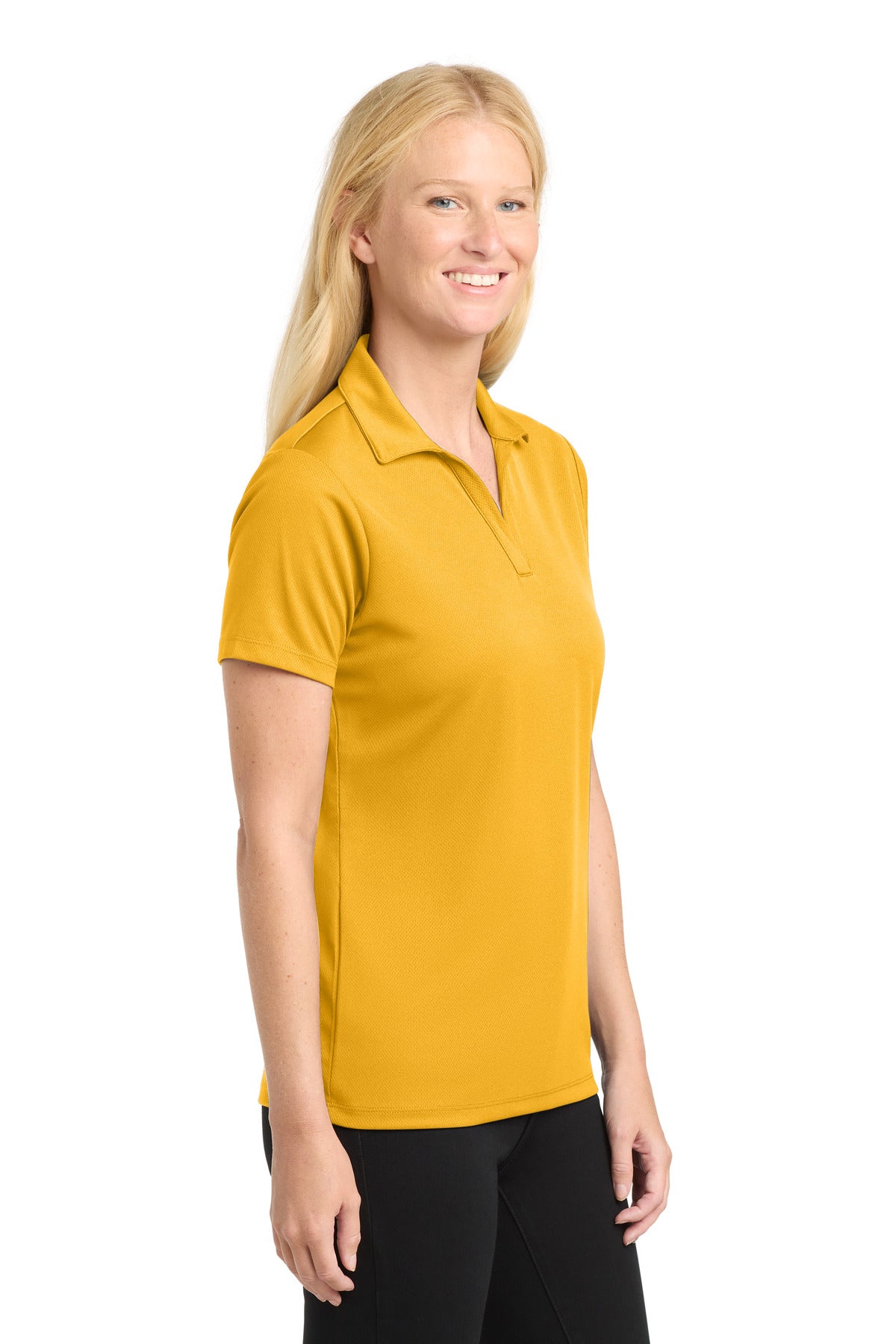 Sport-Tek Women's PosiCharge RacerMesh Polo. LST640 - Gold - side