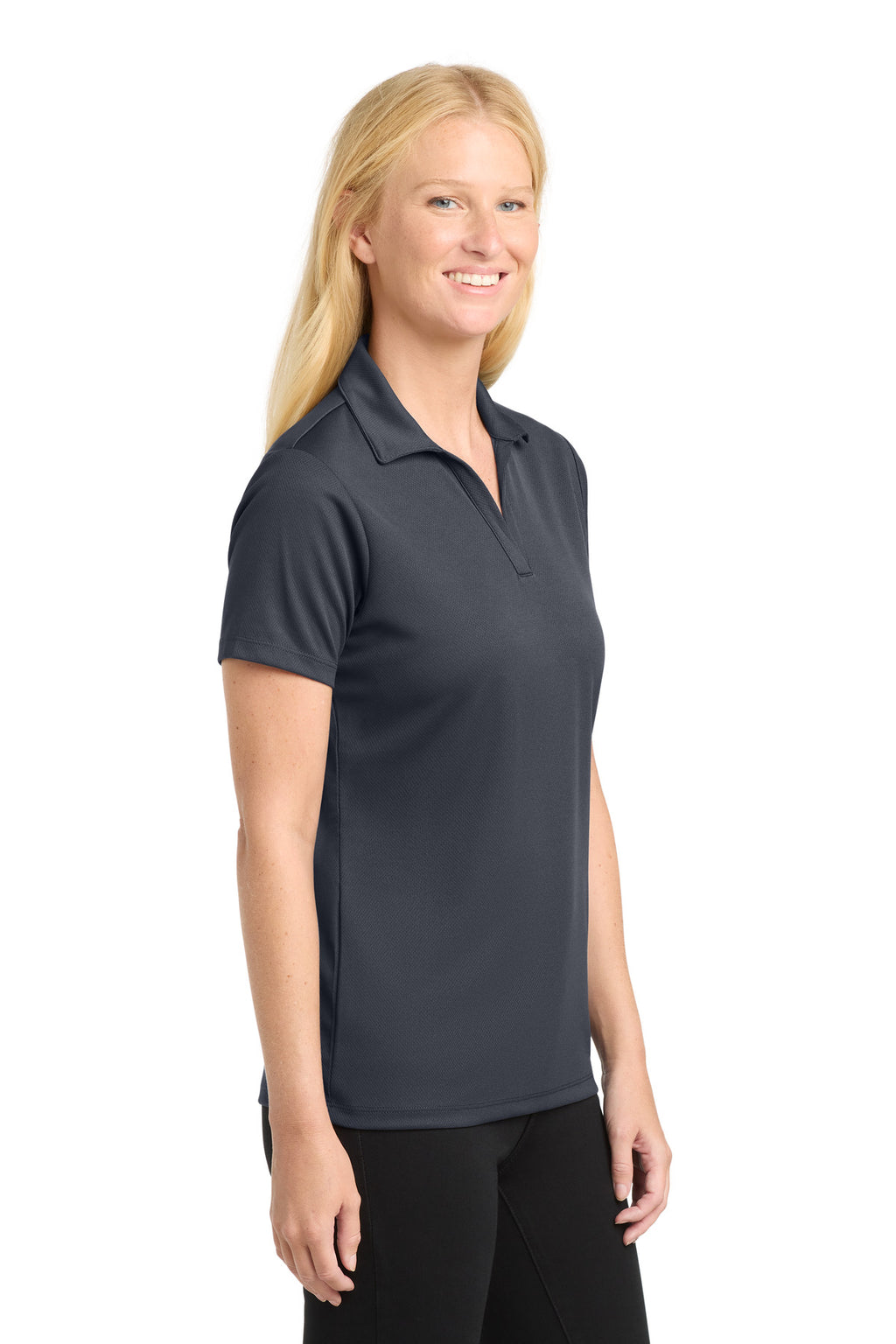 Sport-Tek Women's PosiCharge RacerMesh Polo. LST640 - Graphite - side