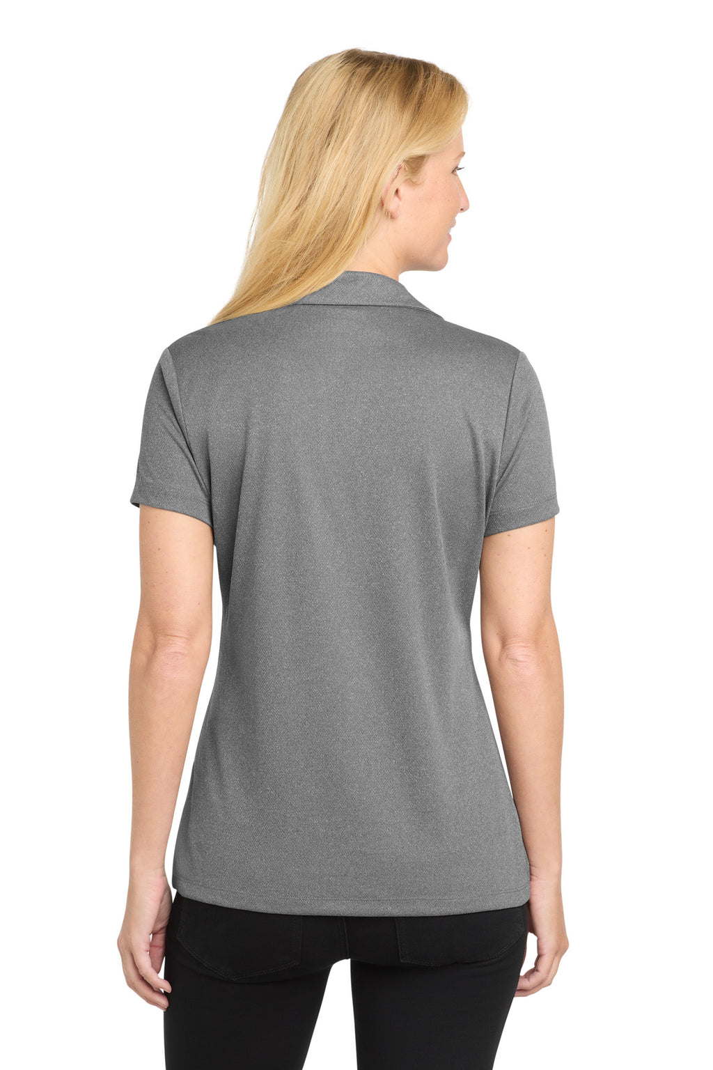 Sport-Tek Women's PosiCharge RacerMesh Polo. LST640 - Grey Heather - back
