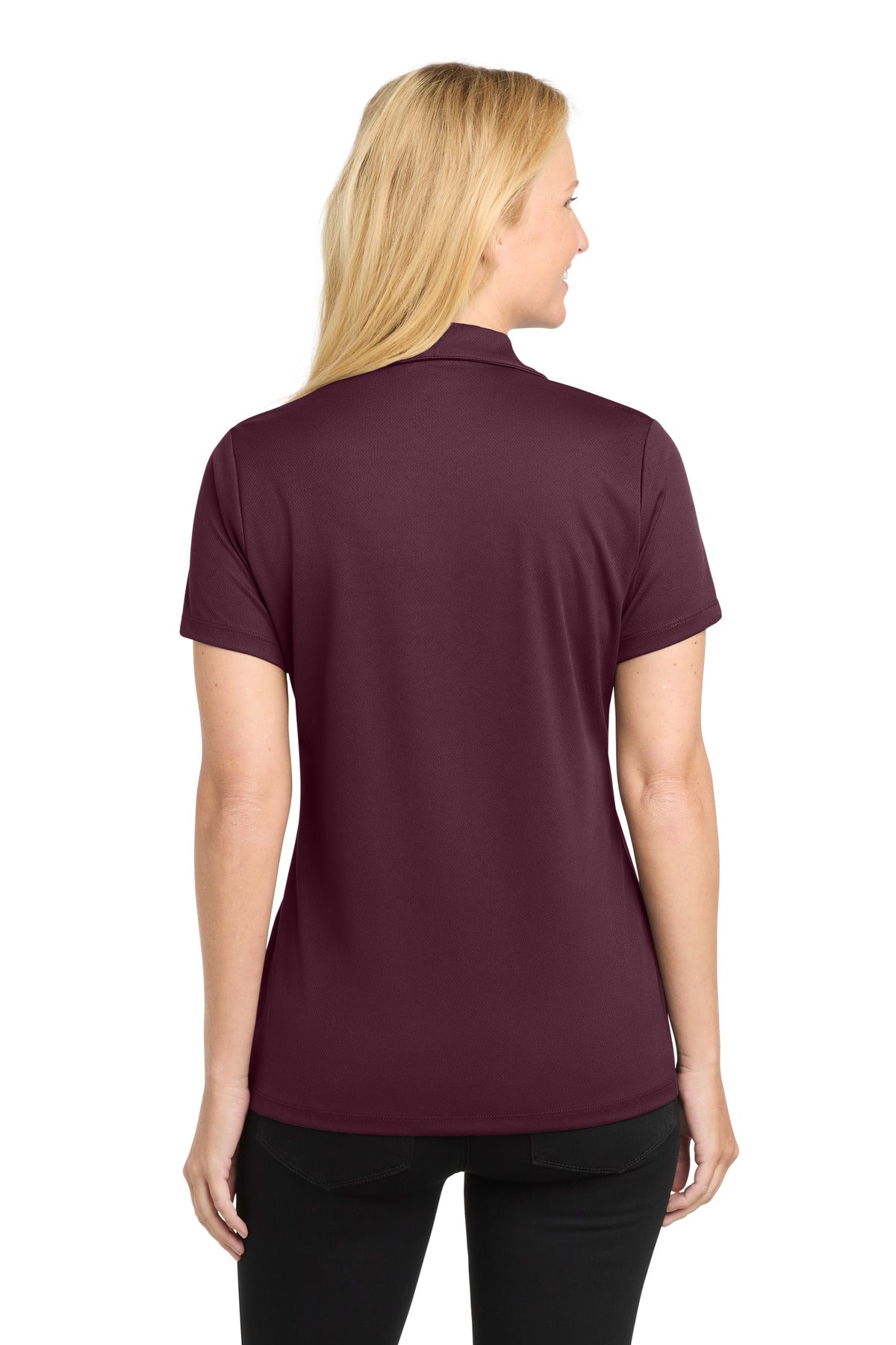 Sport-Tek Women's PosiCharge RacerMesh Polo. LST640 - Maroon - back