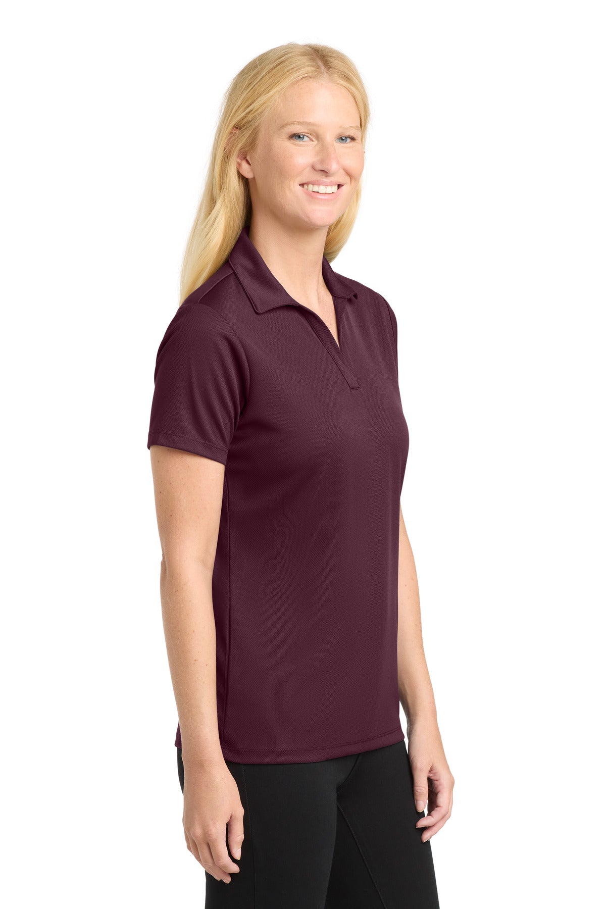 Sport-Tek Women's PosiCharge RacerMesh Polo. LST640 - Maroon - side