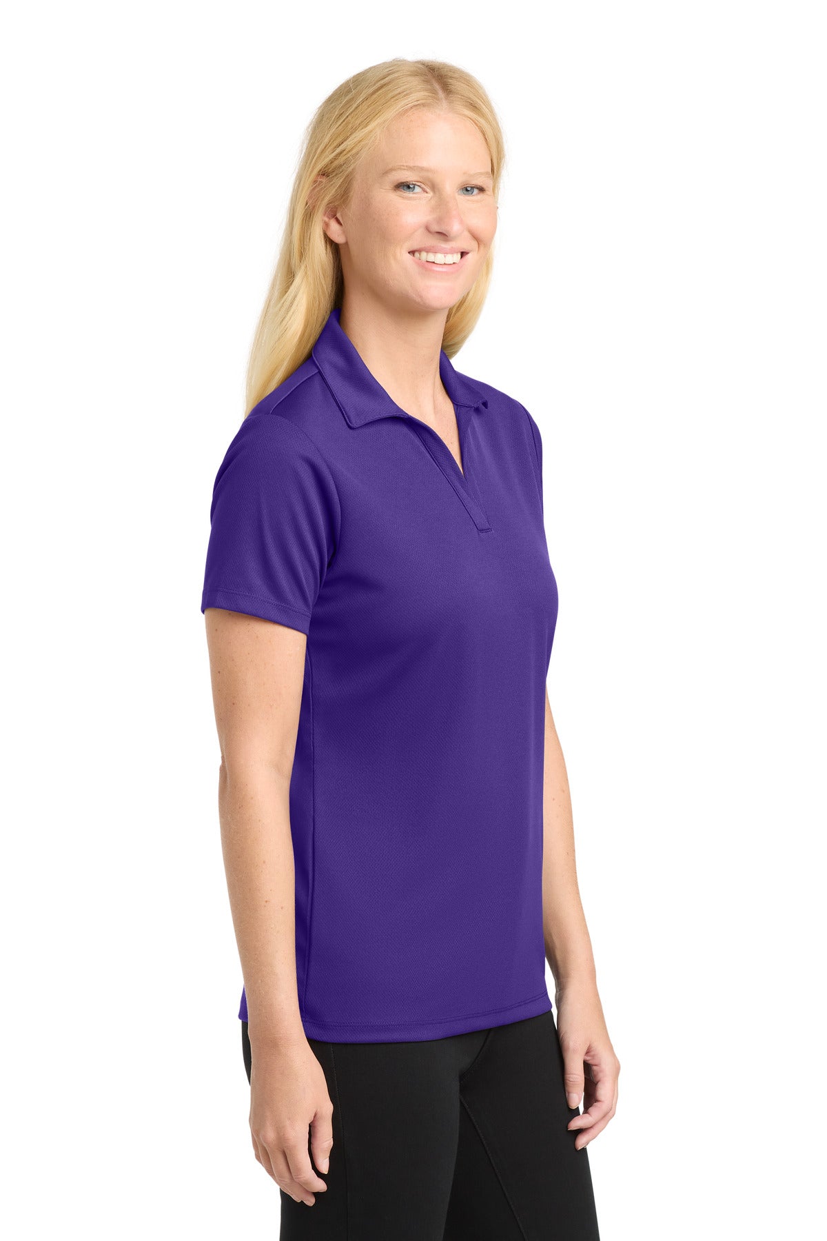 Sport-Tek Women's PosiCharge RacerMesh Polo. LST640 - Purple - side