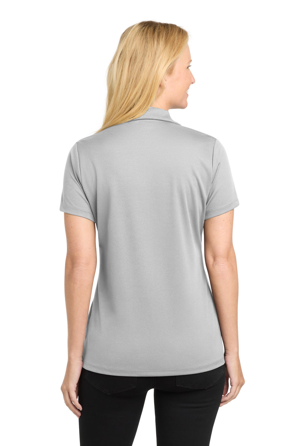 Sport-Tek Women's PosiCharge RacerMesh Polo. LST640 - Silver - back