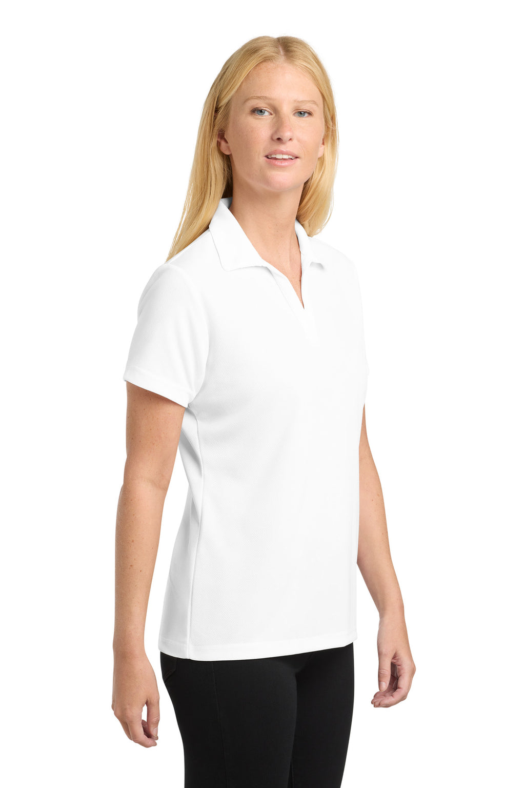 Sport-Tek Women's PosiCharge RacerMesh Polo. LST640 - White - side
