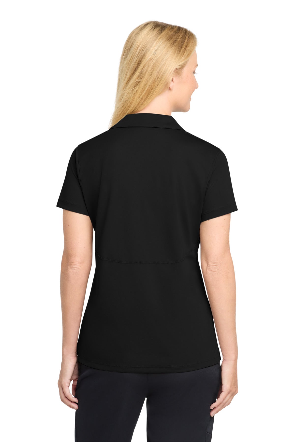Sport-Tek Women's Micropique Sport-Wick Polo. LST650 - Black - back