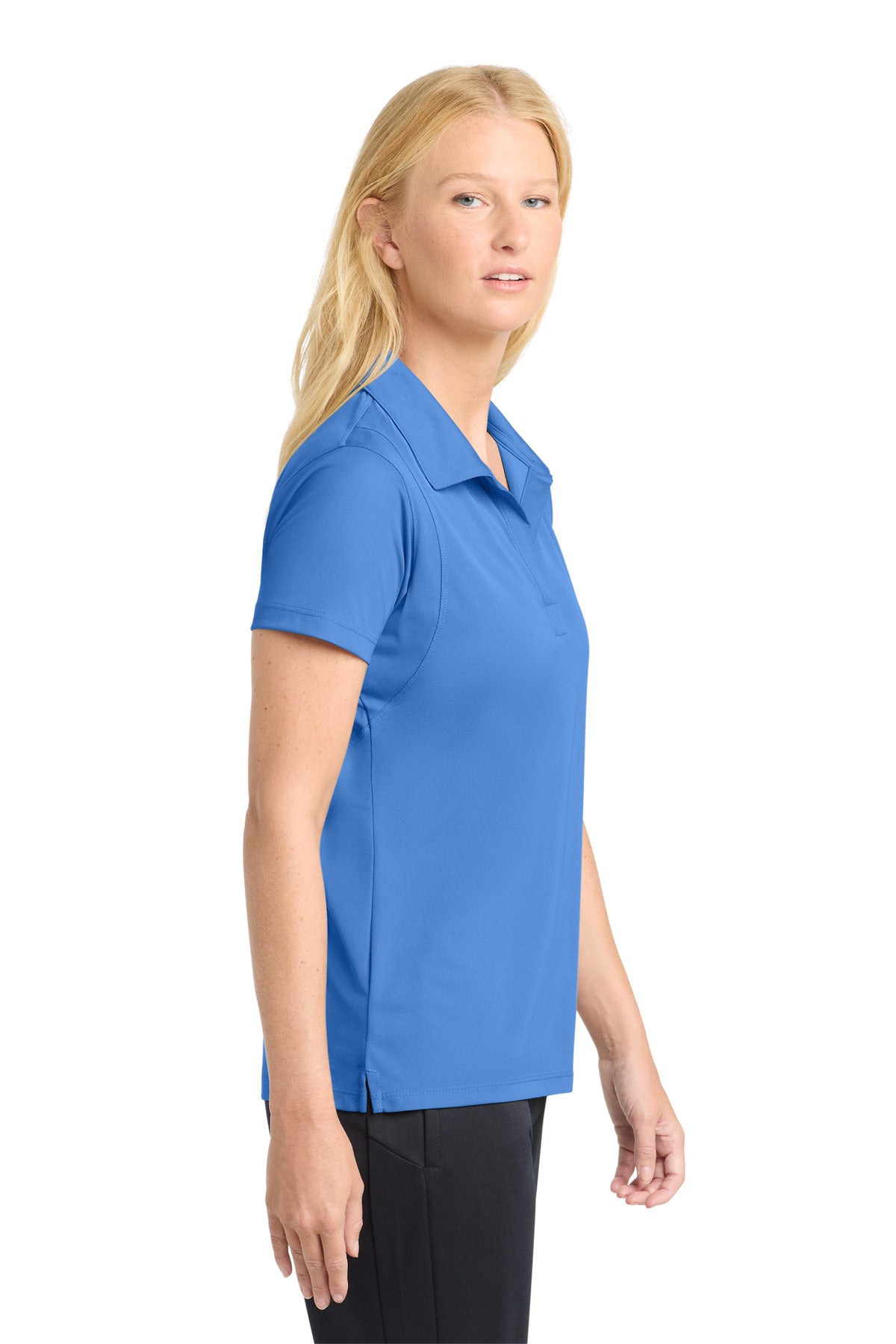 Sport-Tek Women's Micropique Sport-Wick Polo. LST650 - Blue Lake - side