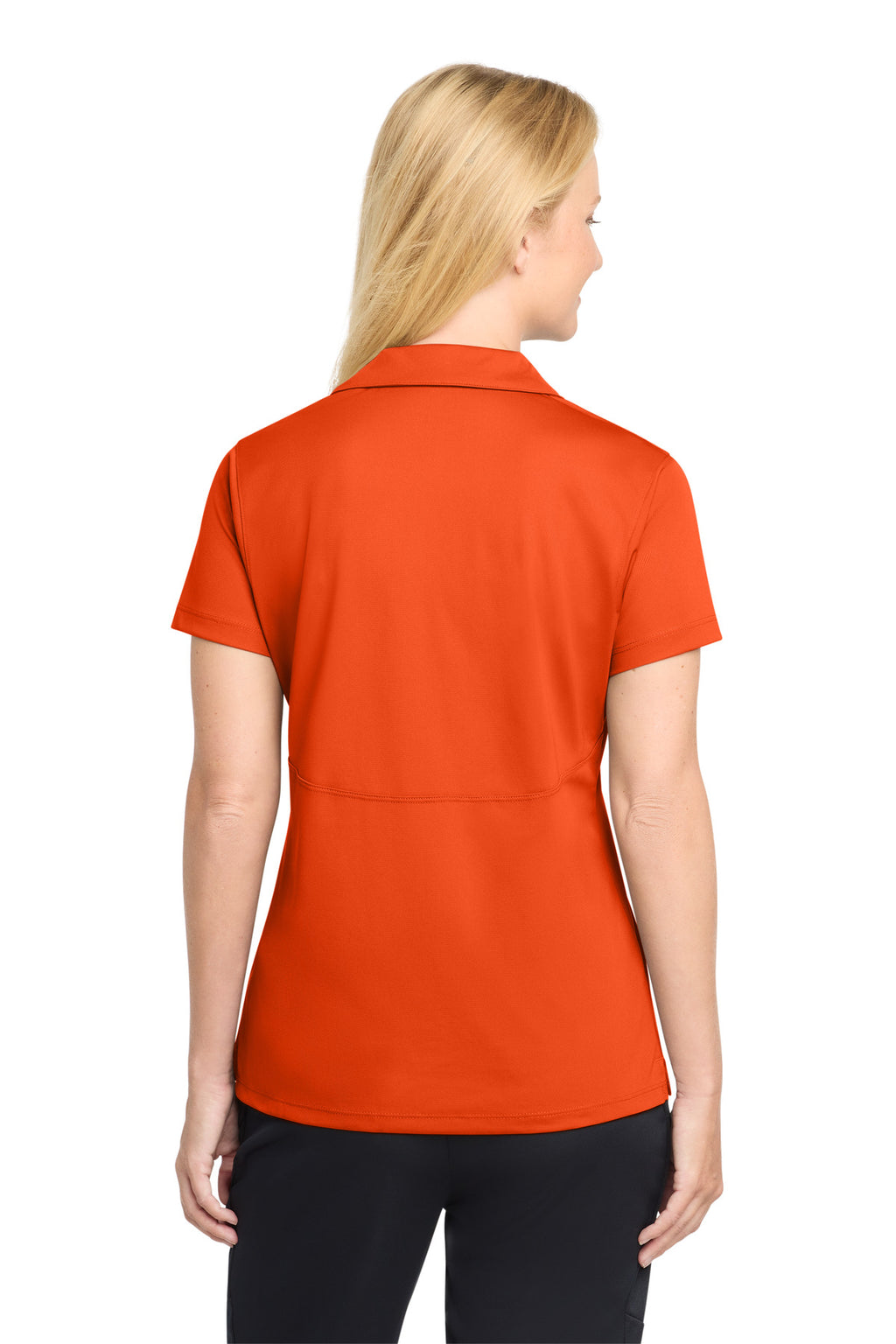 Sport-Tek Women's Micropique Sport-Wick Polo. LST650 - Deep Orange - back