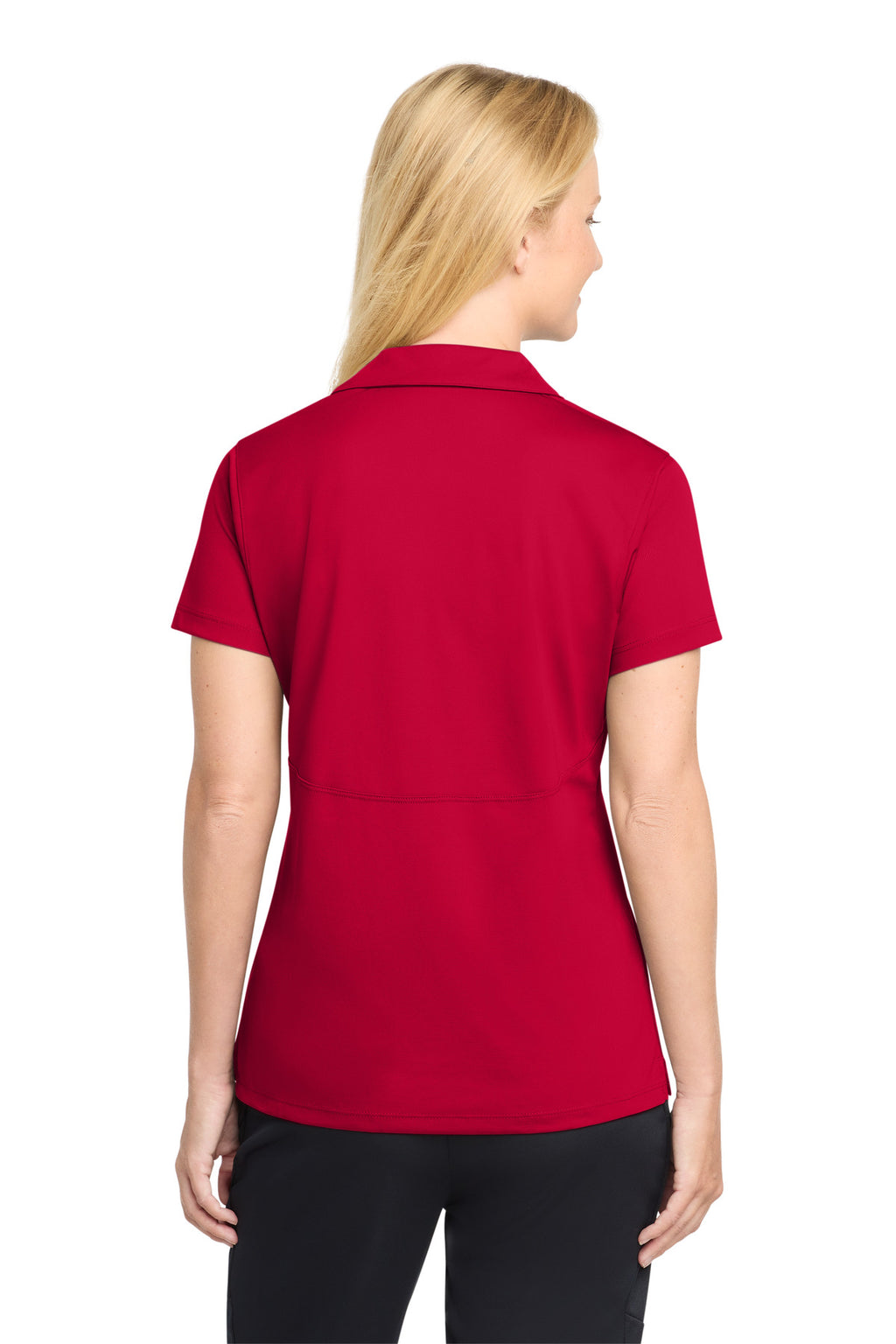 Sport-Tek Women's Micropique Sport-Wick Polo. LST650 - Deep Red - back