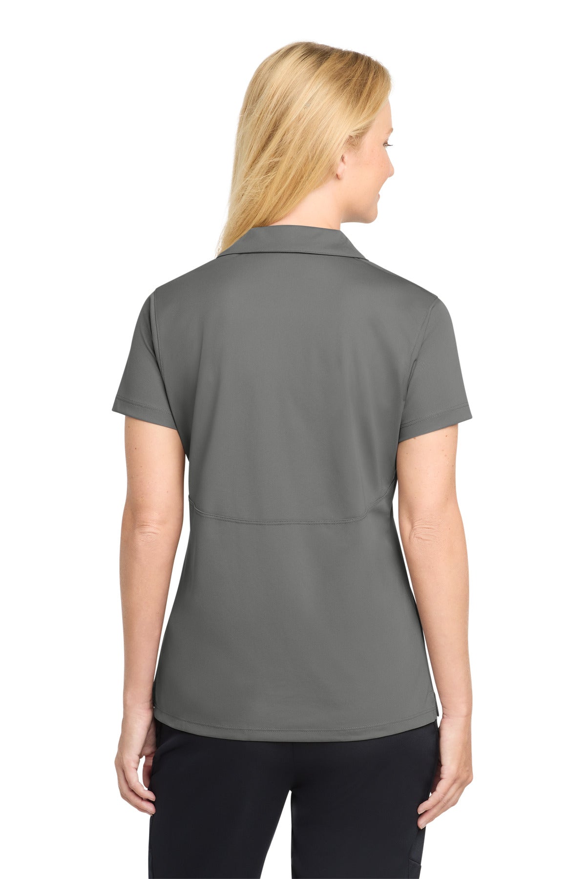 Sport-Tek Women's Micropique Sport-Wick Polo. LST650 - Grey Concrete - back