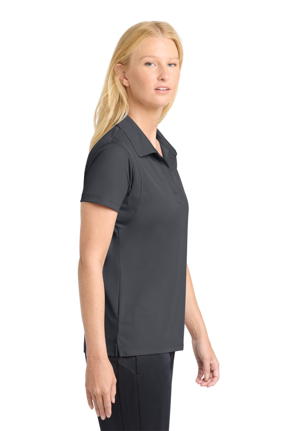Sport-Tek Women's Micropique Sport-Wick Polo. LST650 - Iron Grey - side