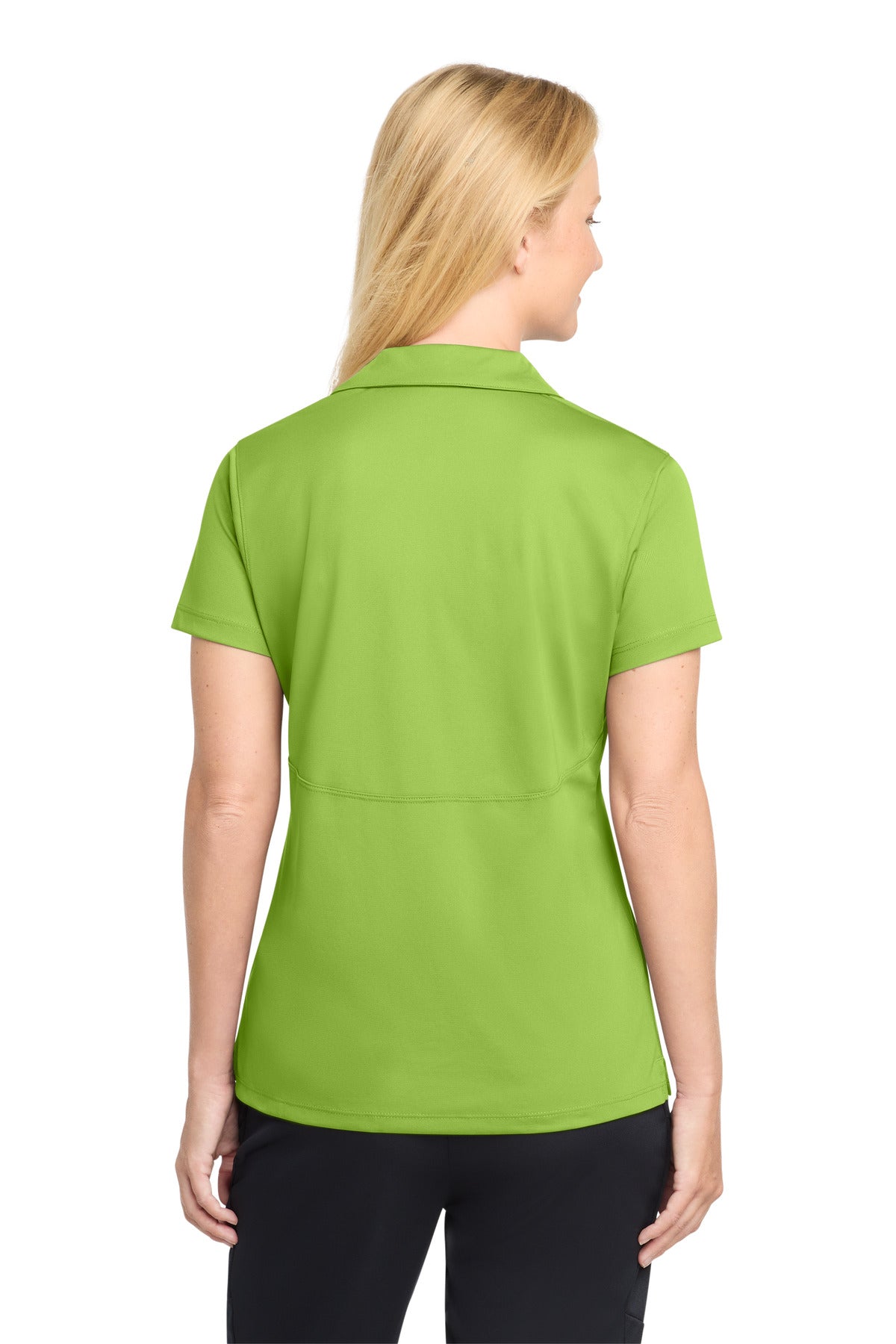 Sport-Tek Women's Micropique Sport-Wick Polo. LST650 - Lime Shock - back