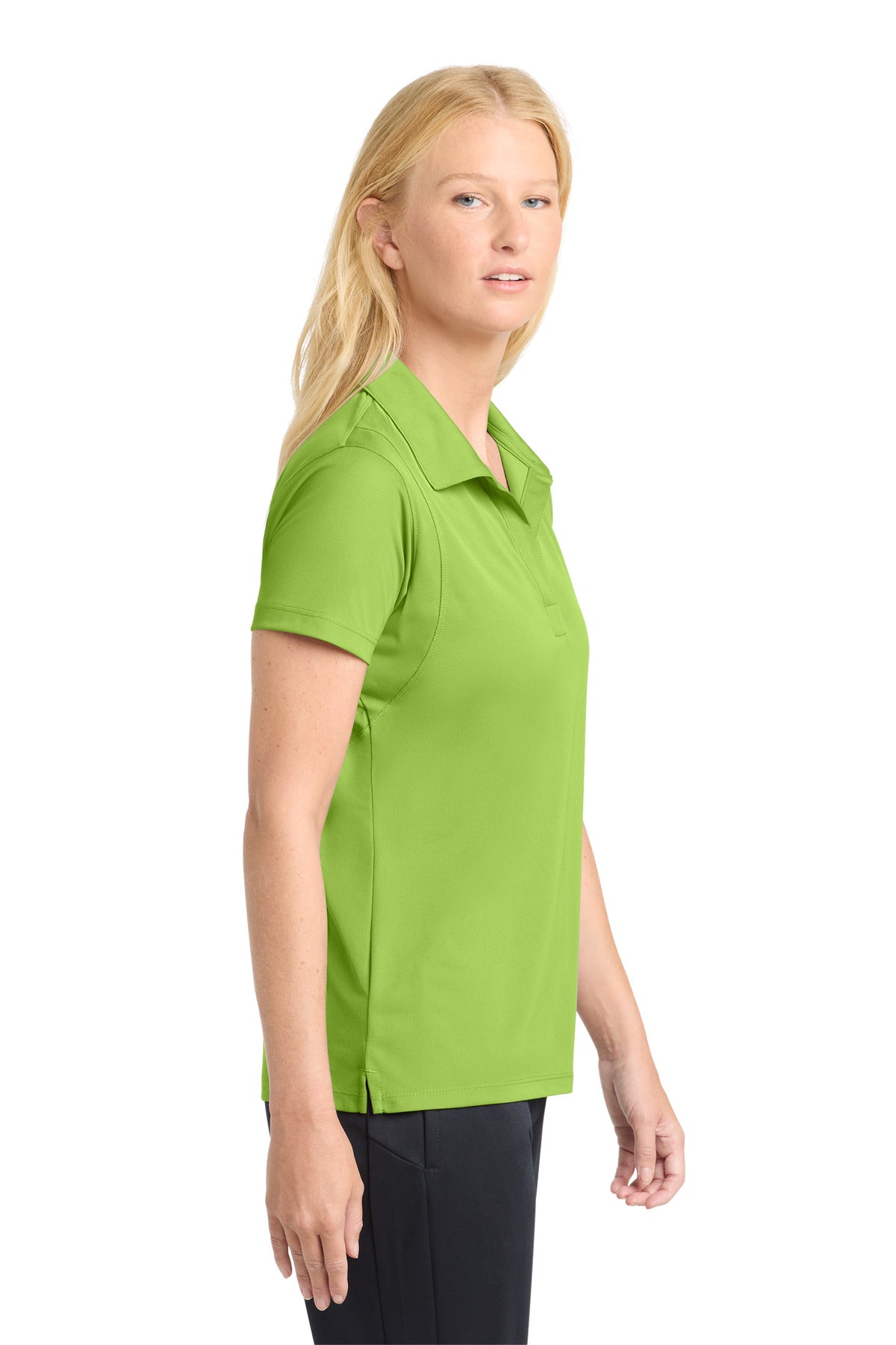 Sport-Tek Women's Micropique Sport-Wick Polo. LST650 - Lime Shock - side