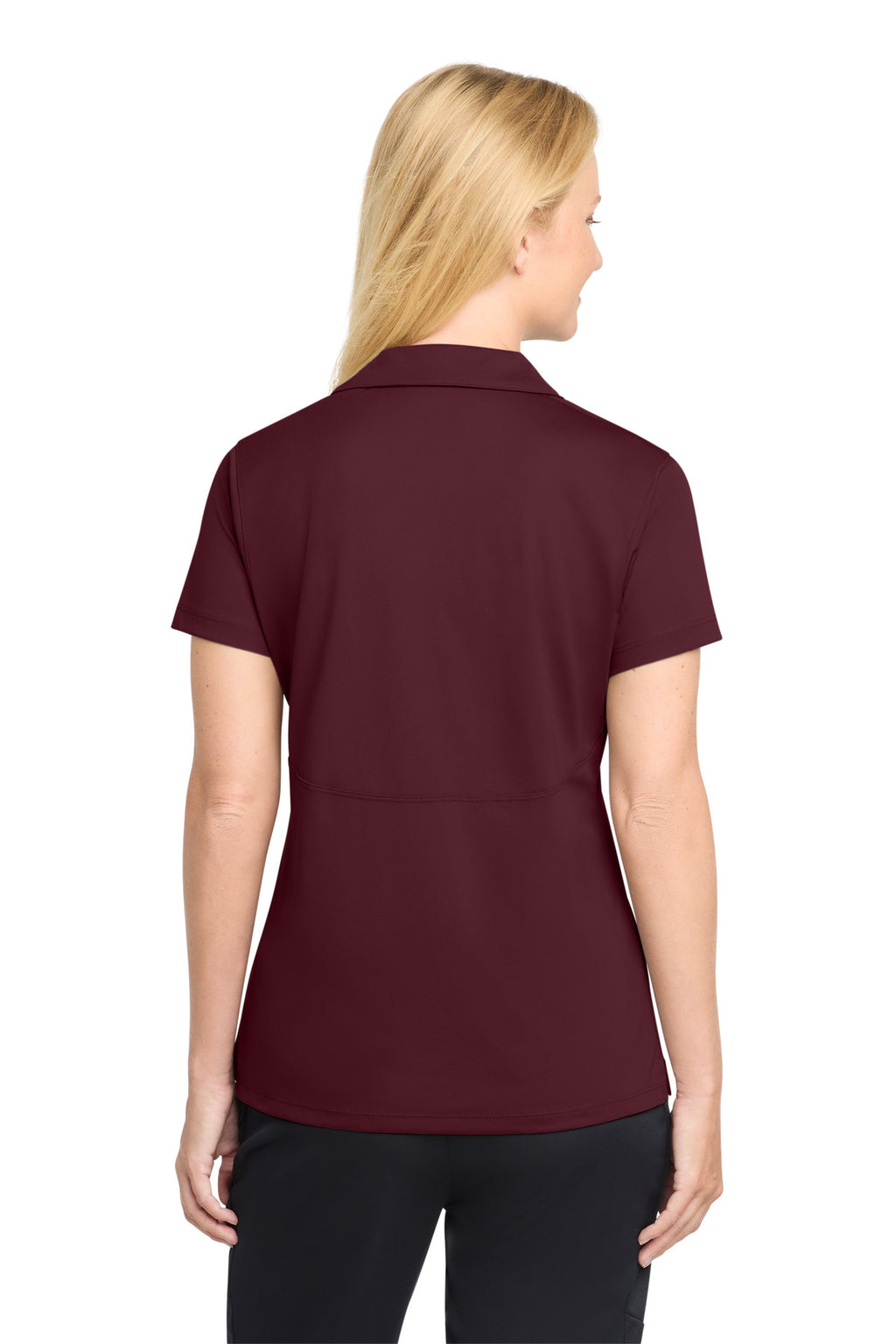 Sport-Tek Women's Micropique Sport-Wick Polo. LST650 - Maroon - back