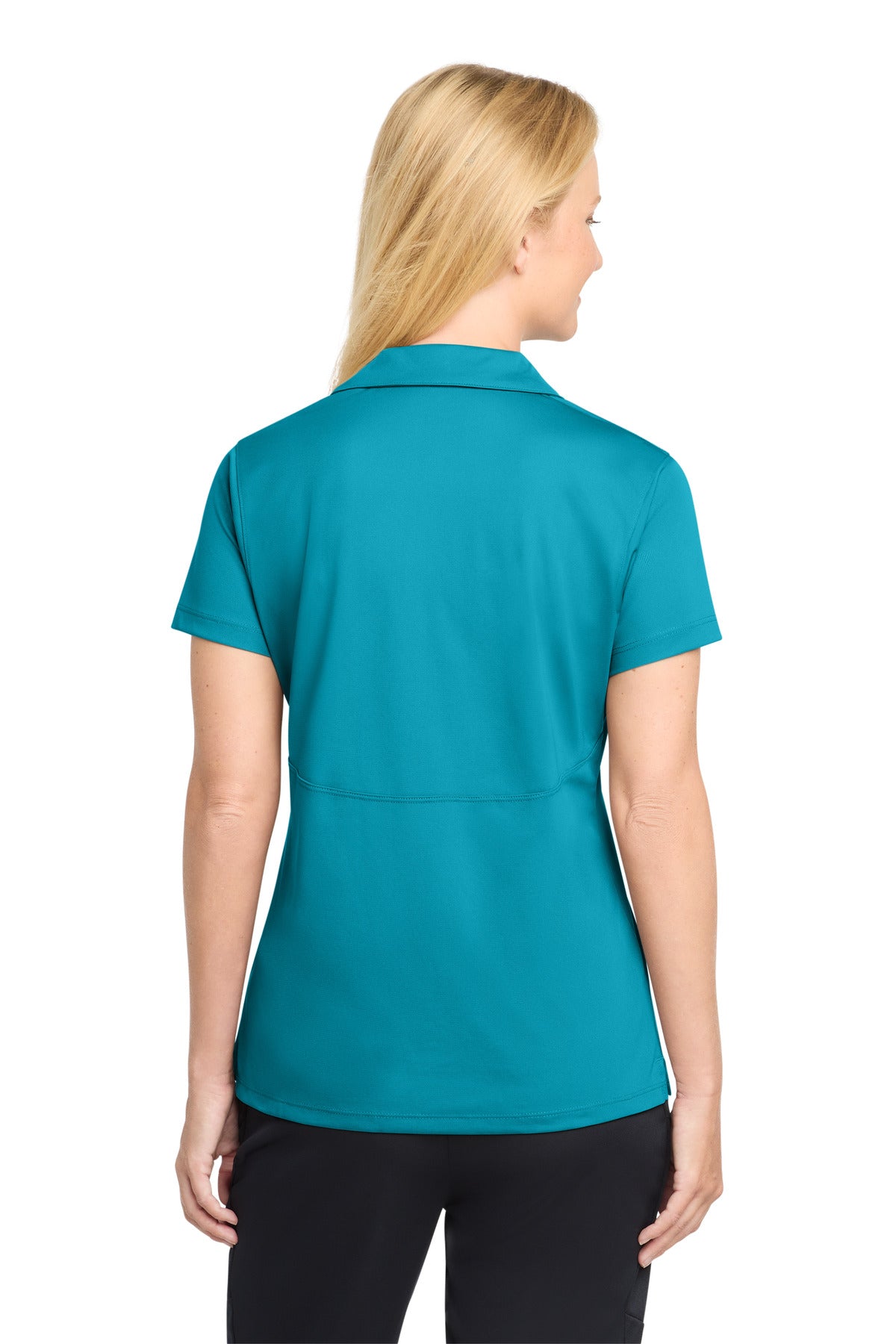 Sport-Tek Women's Micropique Sport-Wick Polo. LST650 - Tropic Blue - back