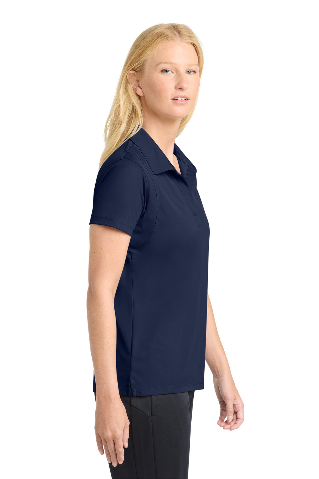 Sport-Tek Women's Micropique Sport-Wick Polo. LST650 - True Navy - side