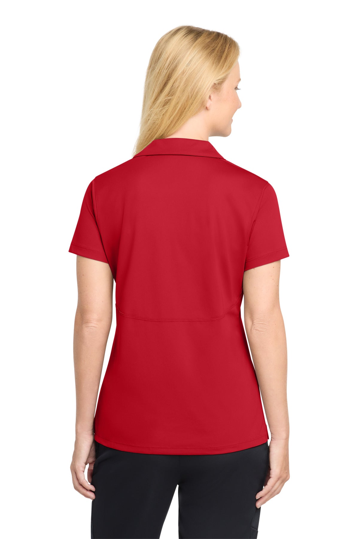 Sport-Tek Women's Micropique Sport-Wick Polo. LST650 - True Red - back