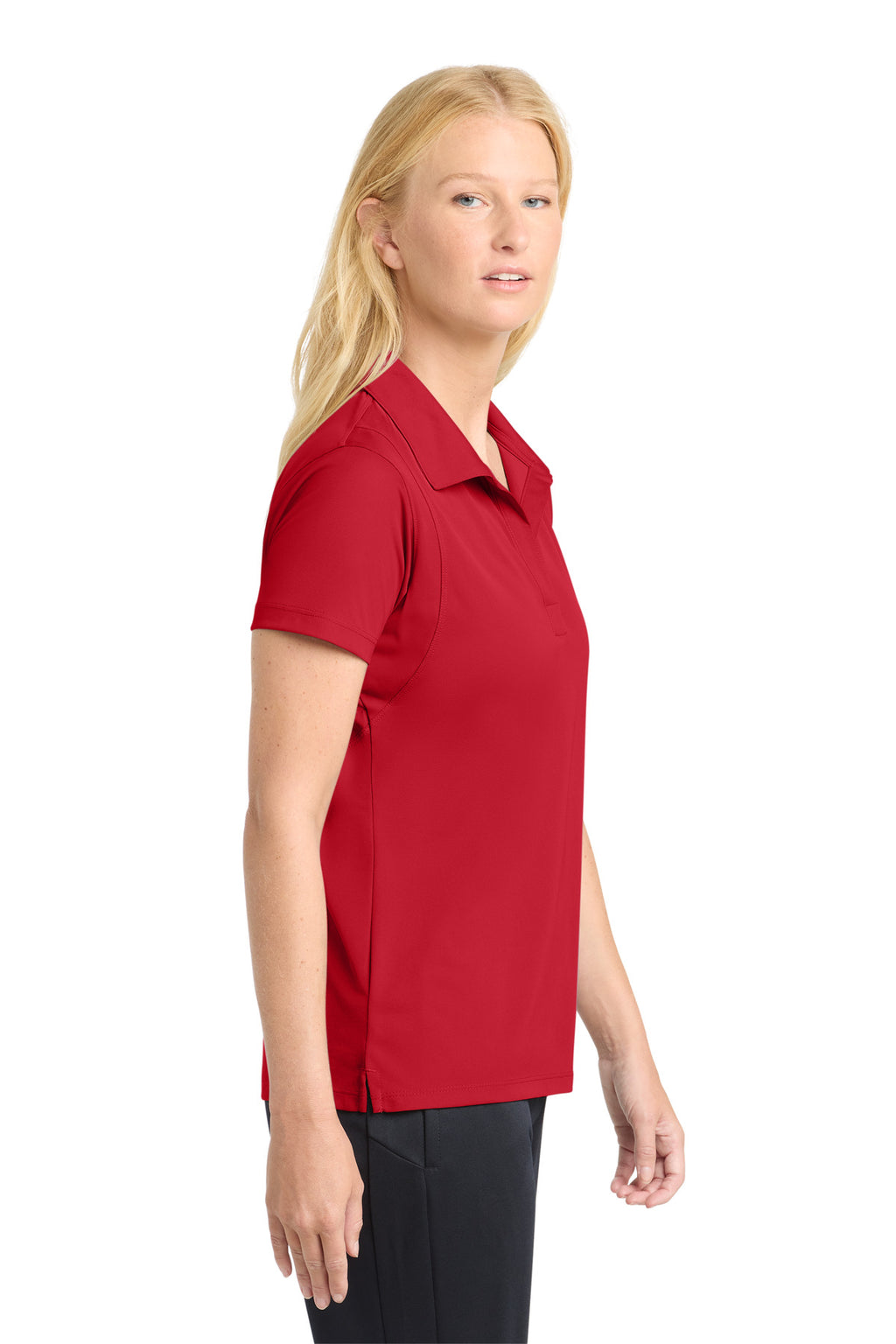 Sport-Tek Women's Micropique Sport-Wick Polo. LST650 - True Red - side