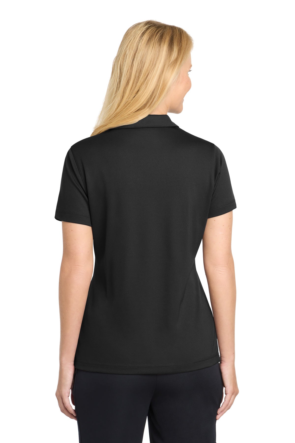 Sport-Tek Women's PosiCharge Micro-Mesh Polo. LST680 - Black - back