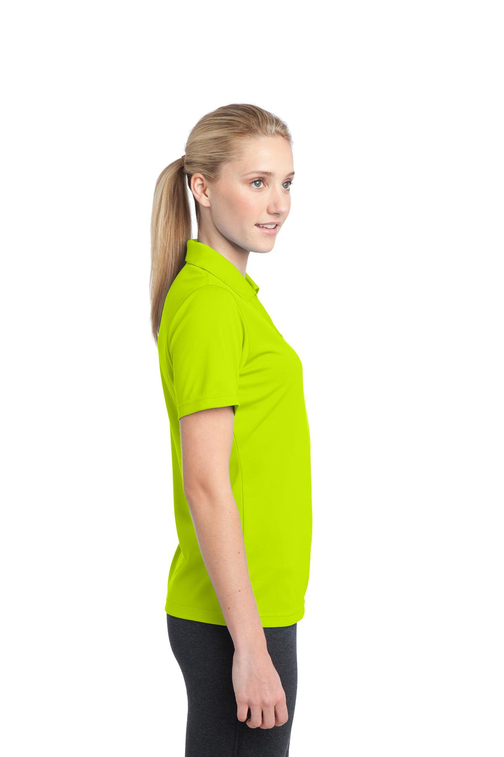 Sport-Tek Women's PosiCharge Micro-Mesh Polo. LST680 - Citron - side
