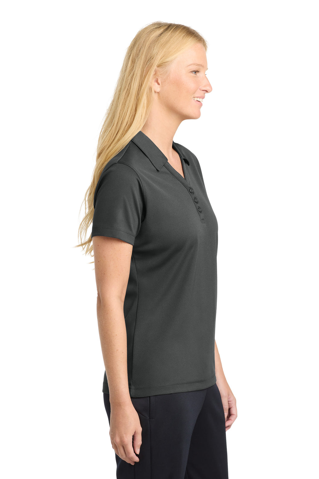 Sport-Tek Women's PosiCharge Micro-Mesh Polo. LST680 - Iron Grey - side