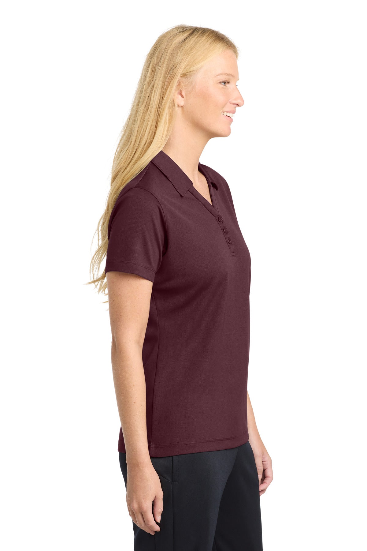 Sport-Tek Women's PosiCharge Micro-Mesh Polo. LST680 - Maroon - side