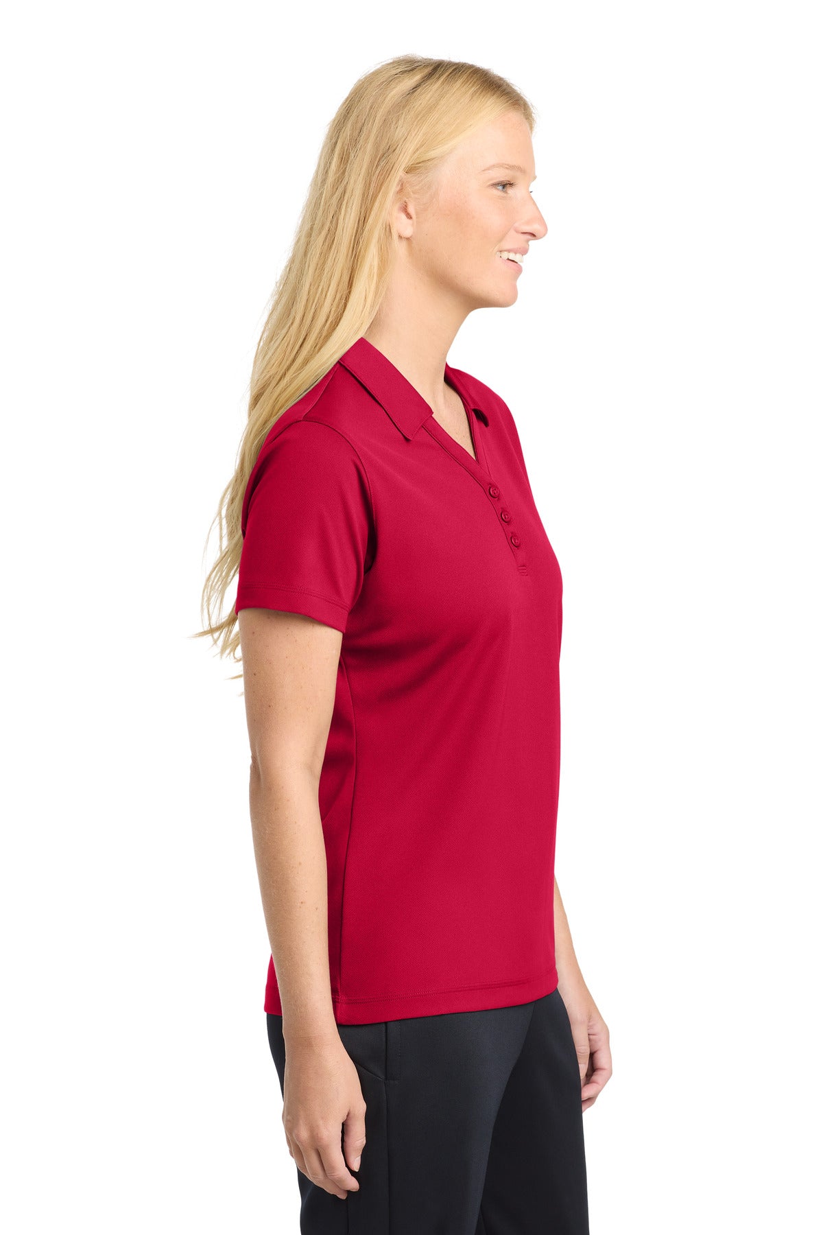 Sport-Tek Women's PosiCharge Micro-Mesh Polo. LST680 - True Red - side