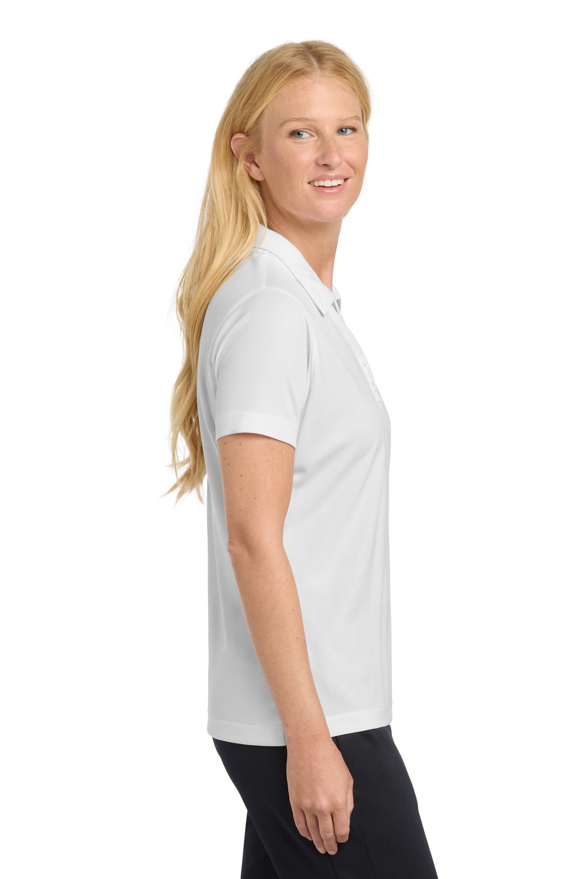 Sport-Tek Women's PosiCharge Micro-Mesh Polo. LST680 - White - side