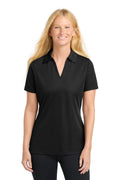 Sport-Tek Women's PosiCharge Active Textured Polo. LST690 - Black - front