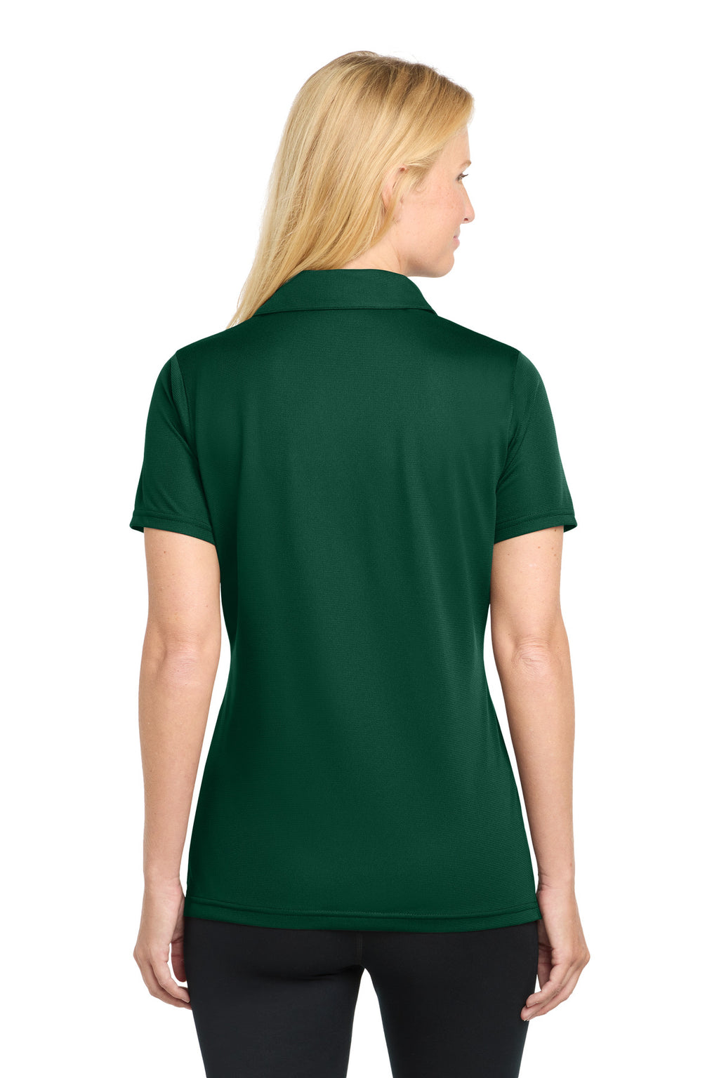 Sport-Tek Women's PosiCharge Active Textured Polo. LST690 - Forest Green - back