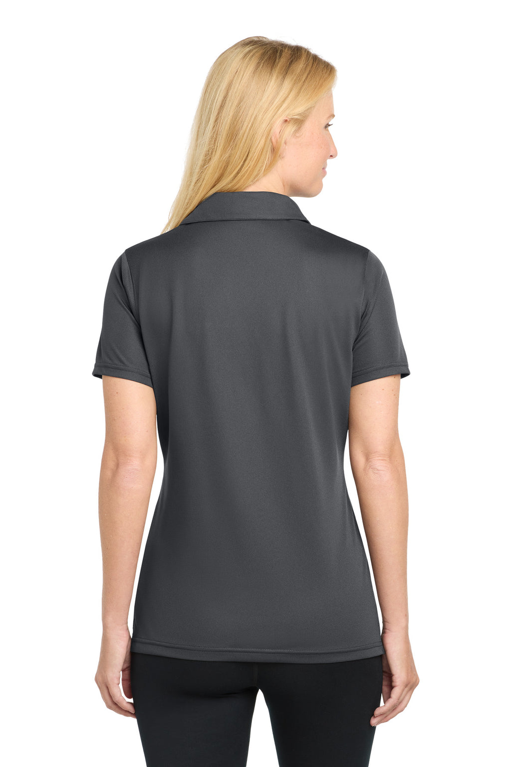 Sport-Tek Women's PosiCharge Active Textured Polo. LST690 - Iron Grey - back