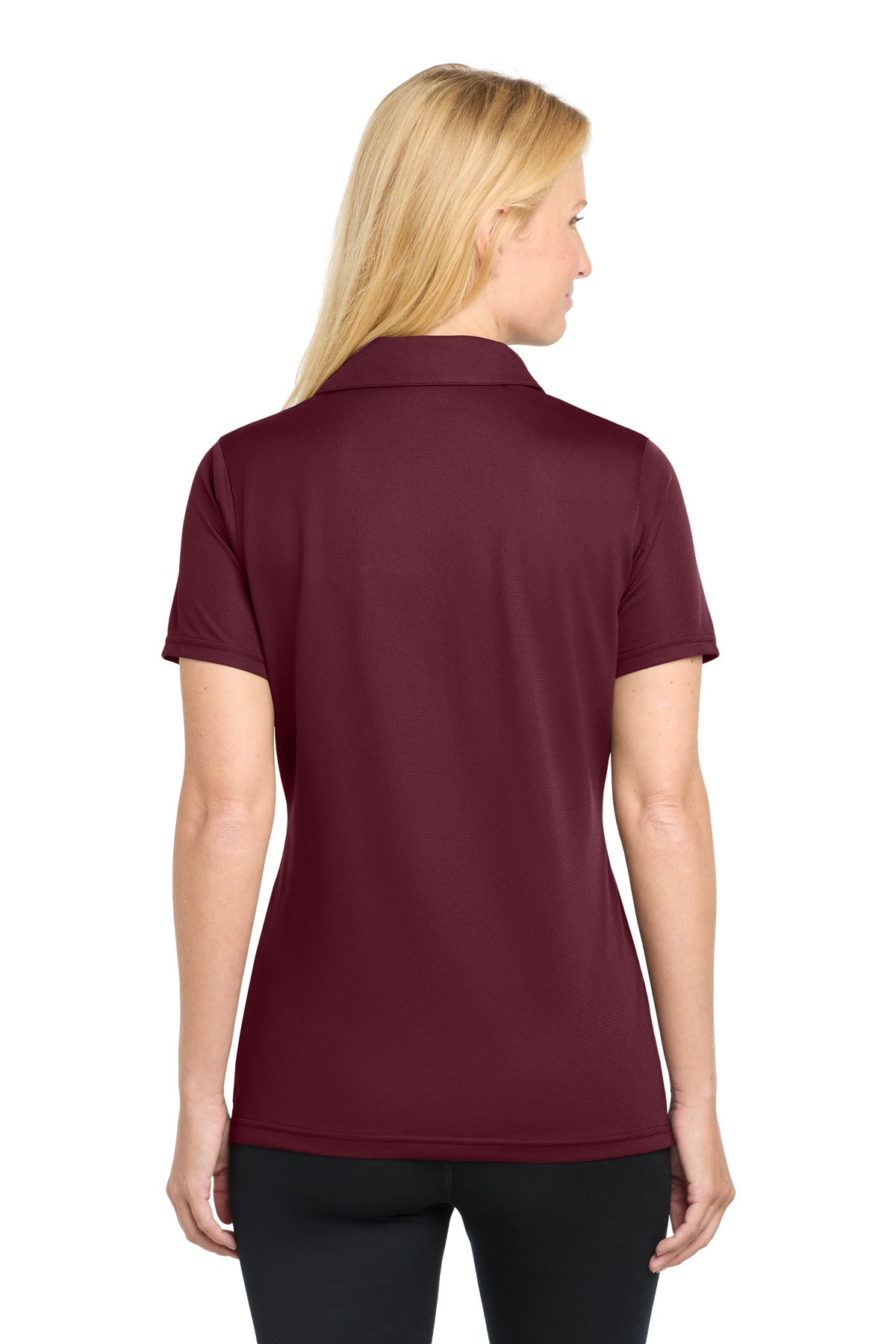 Sport-Tek Women's PosiCharge Active Textured Polo. LST690 - Maroon - back
