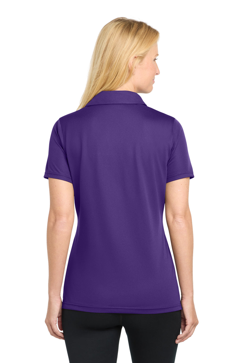 Sport-Tek Women's PosiCharge Active Textured Polo. LST690 - Purple - back