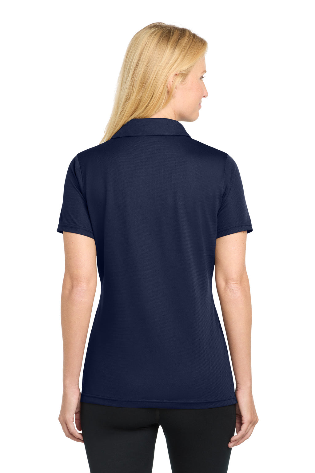 Sport-Tek Women's PosiCharge Active Textured Polo. LST690 - True Navy - back